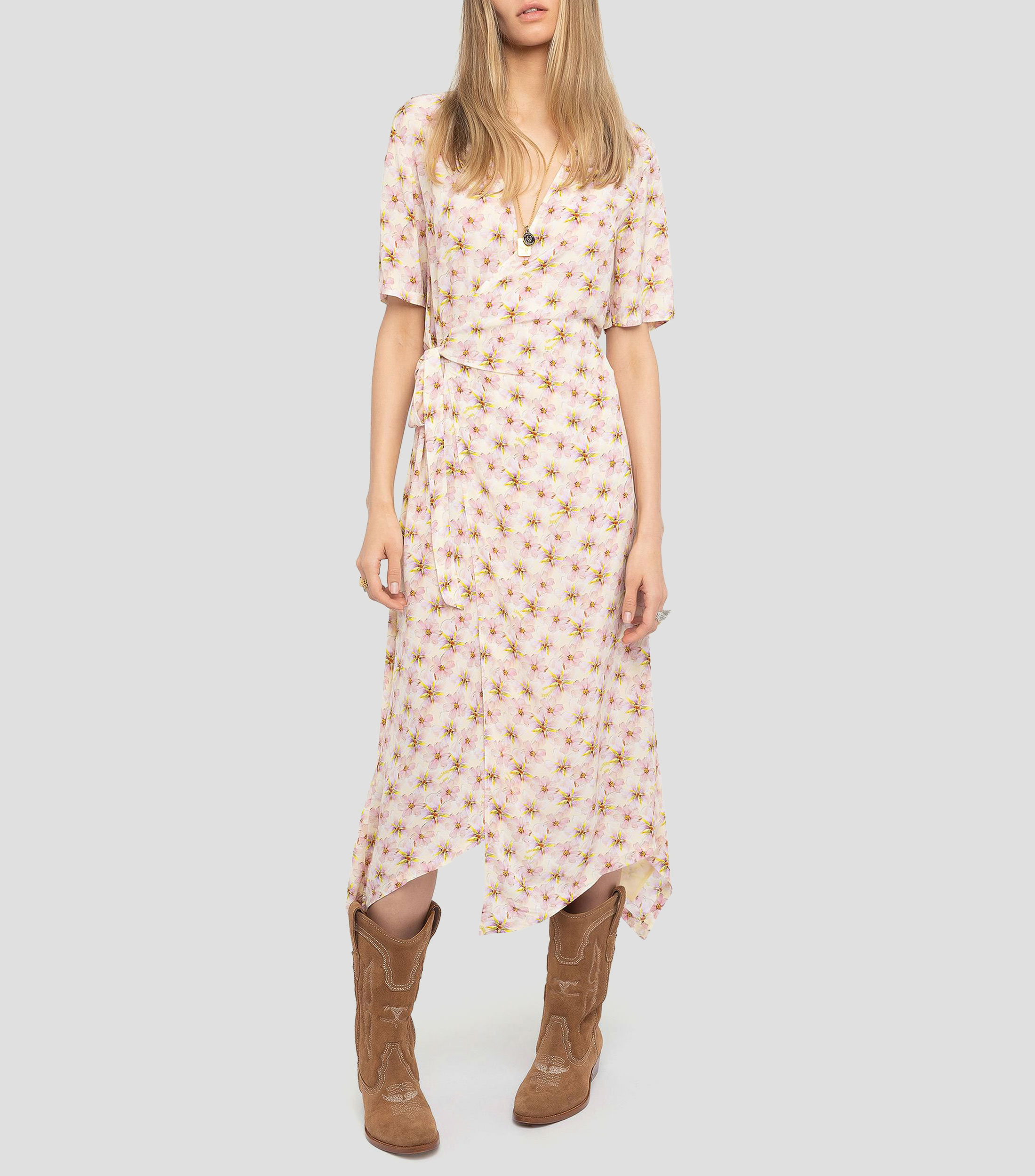 Vestido Midi manga corta fantasía Mujer