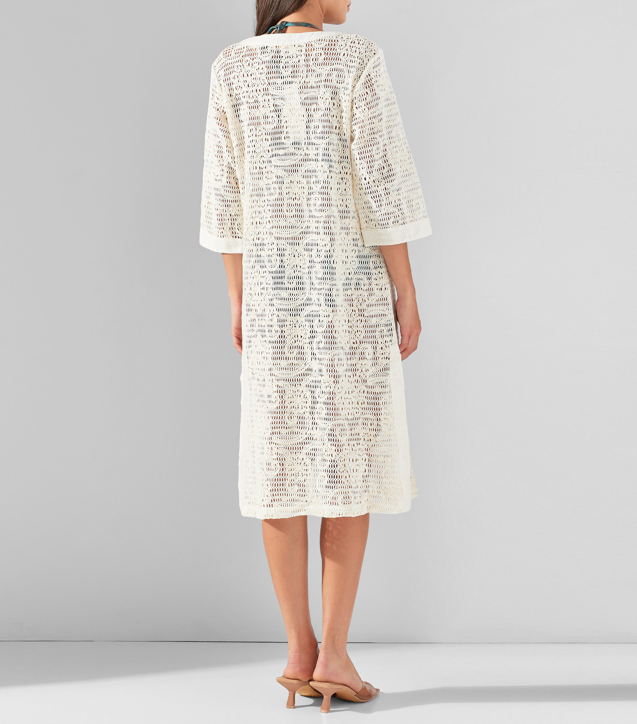 Kaftan liso manga 3/4 Mujer