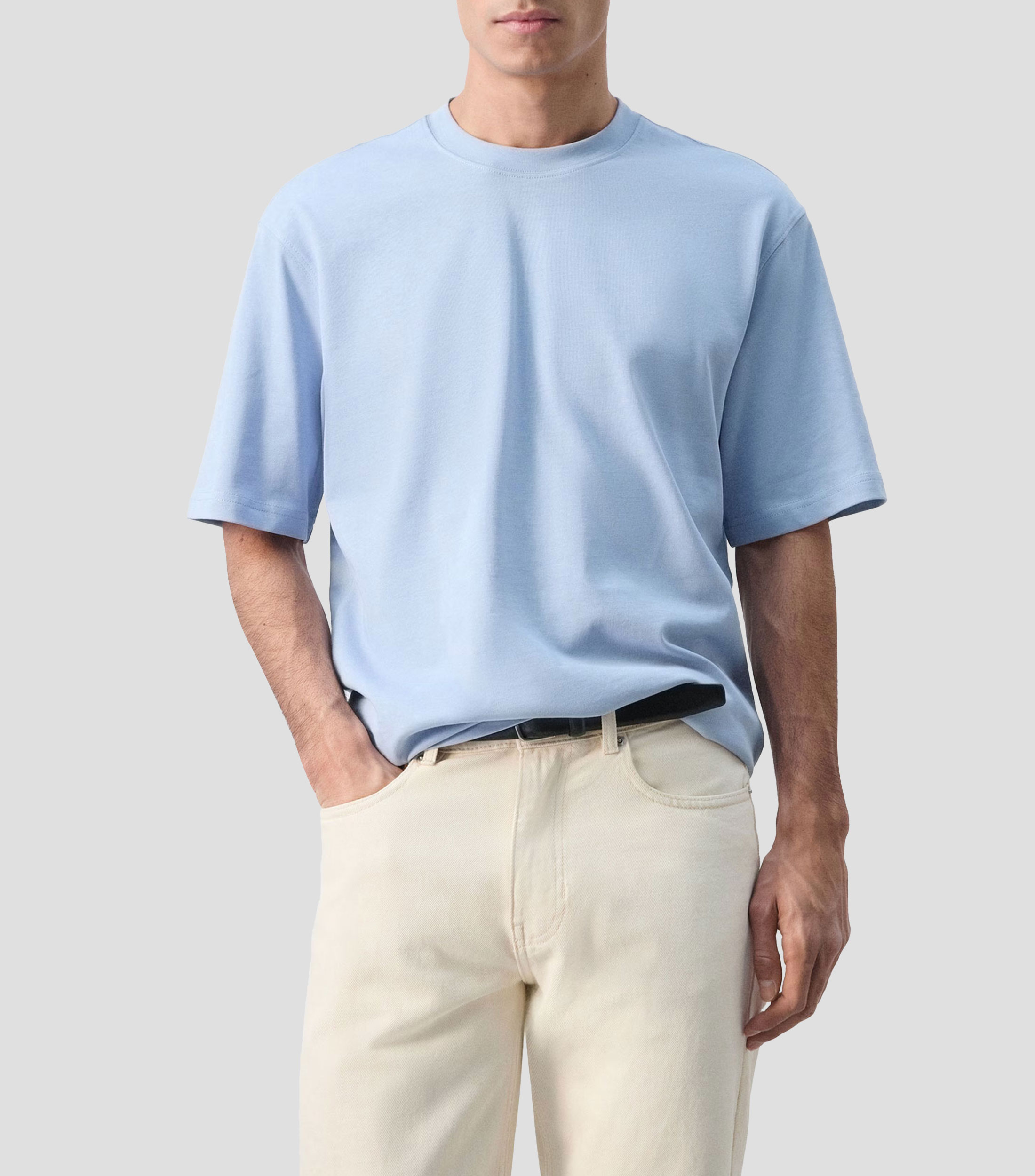 Playera cuello redondo manga corta lisa Hombre