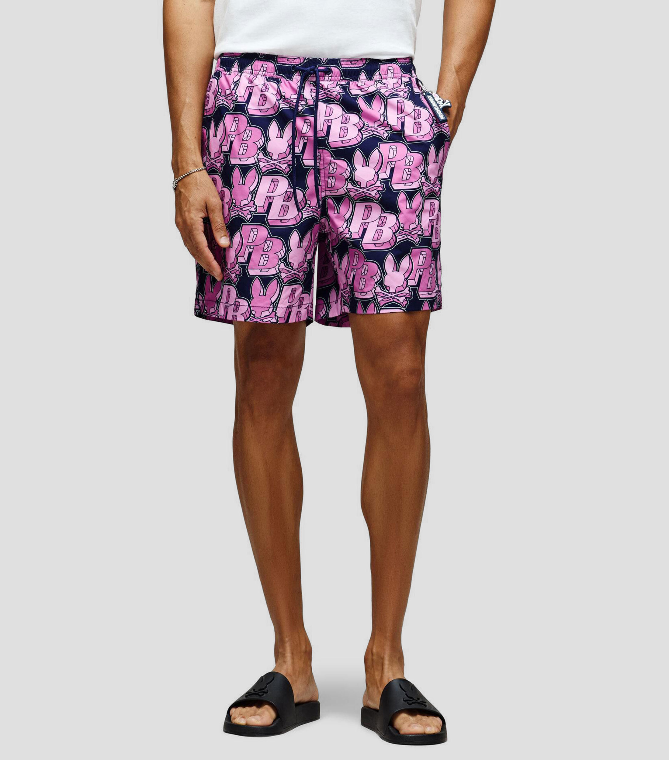 Traje de baño corto con estampado Hombre