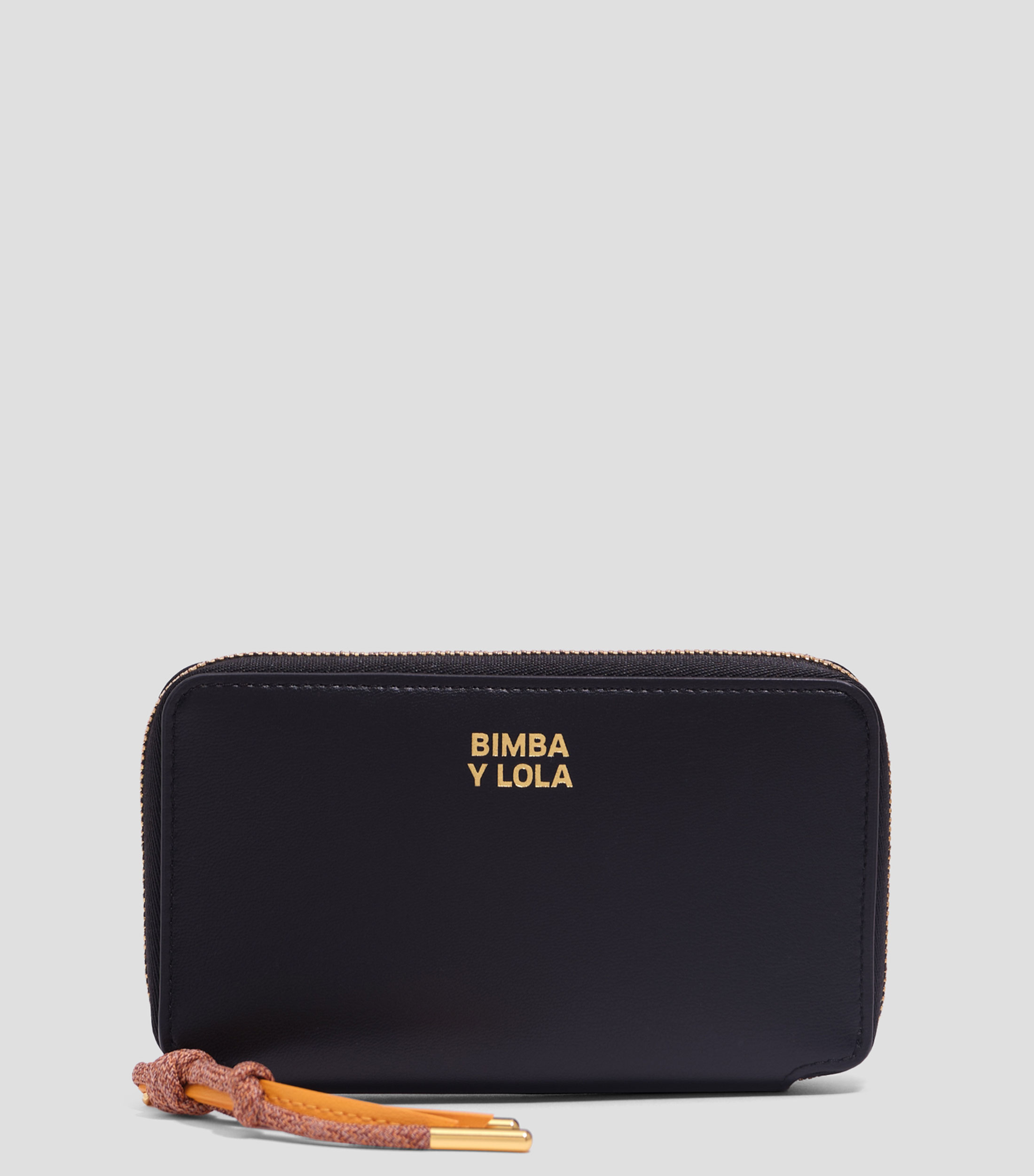 Cartera horizontal mediana piel negra Mujer