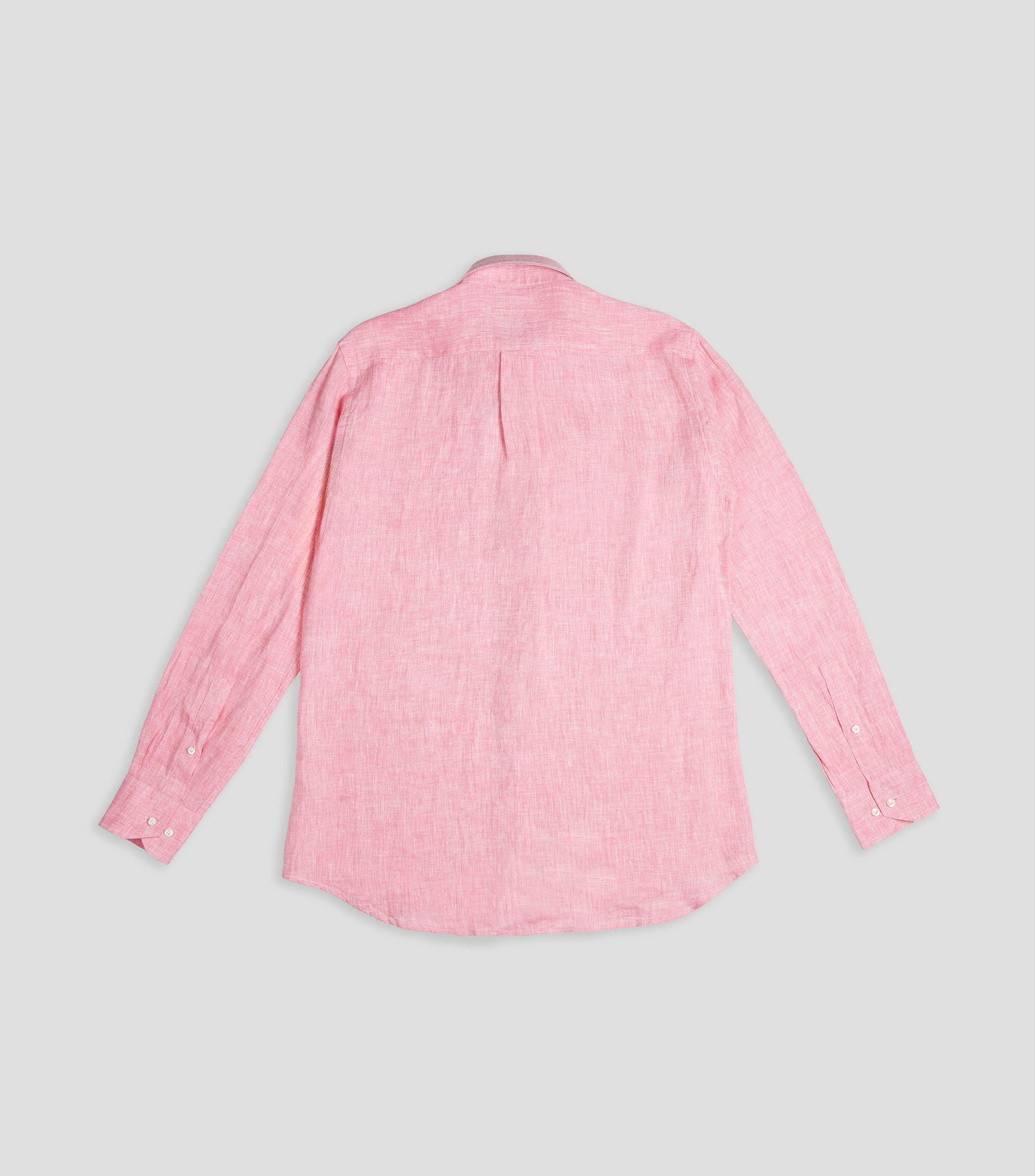 Camisa lisa de lino con manga larga Hombre