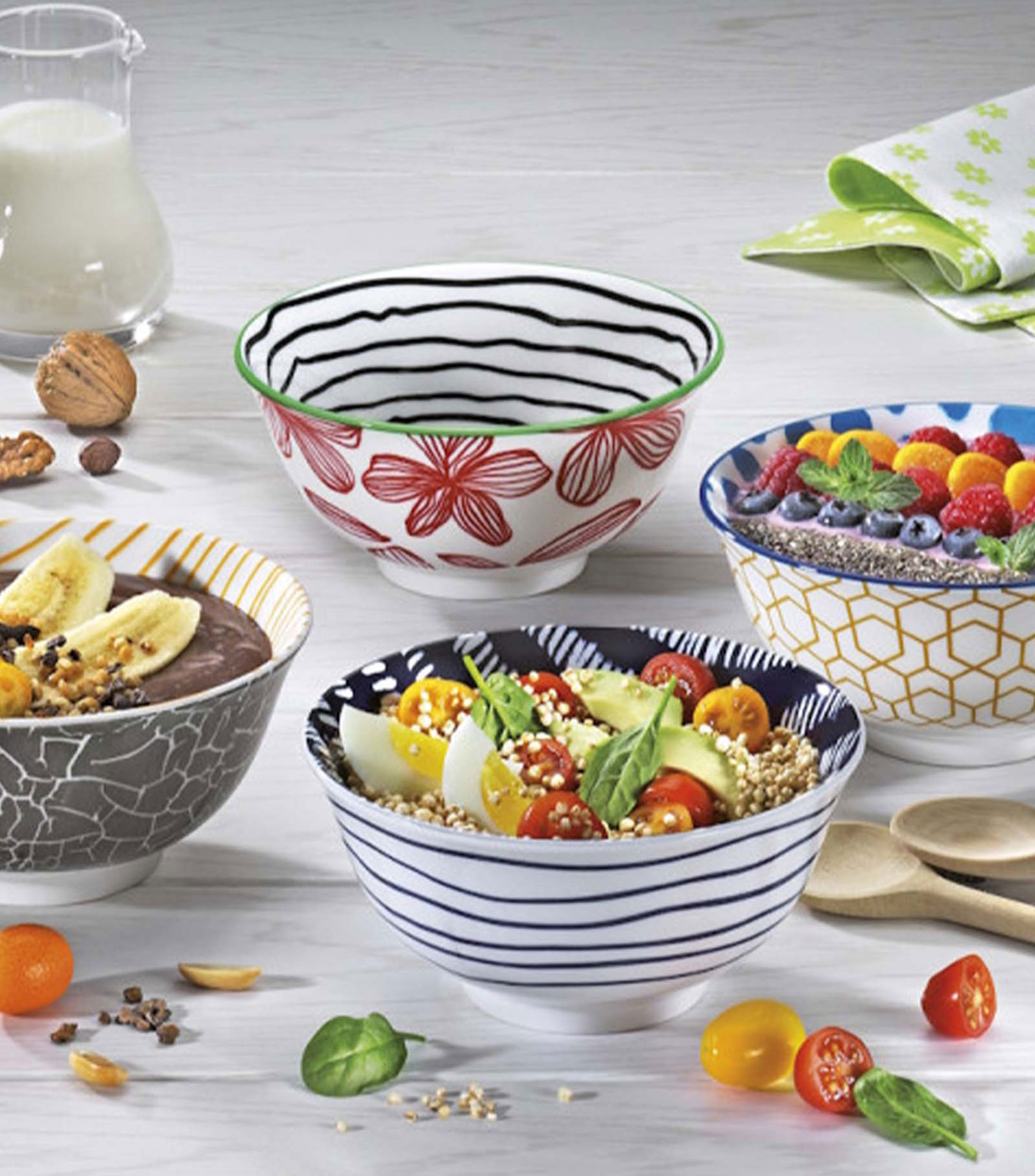 Bowl a rayas en porcelana