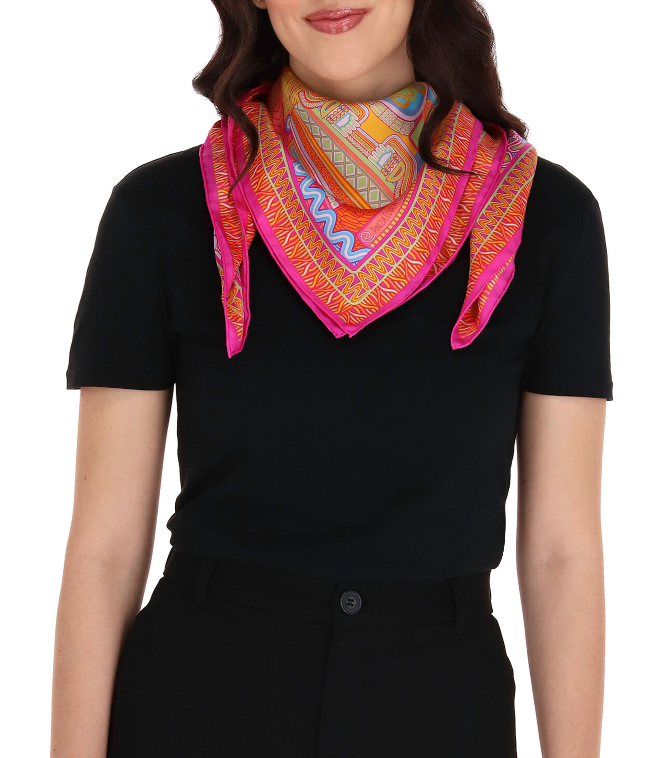 Mascada de seda multicolor Diosas Mexicas Mujer