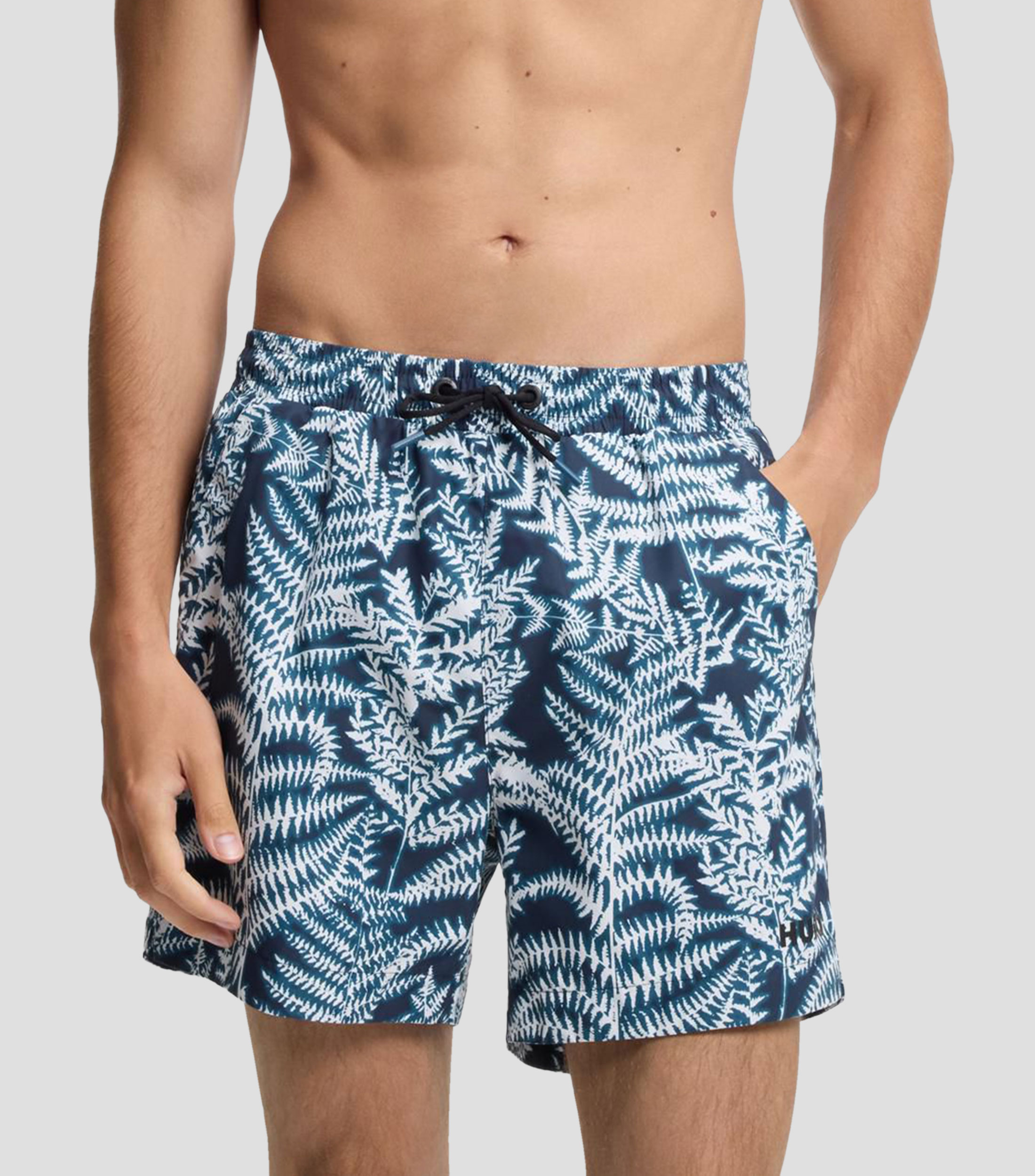 Traje de baño con estampado con detalle de logo Hombre