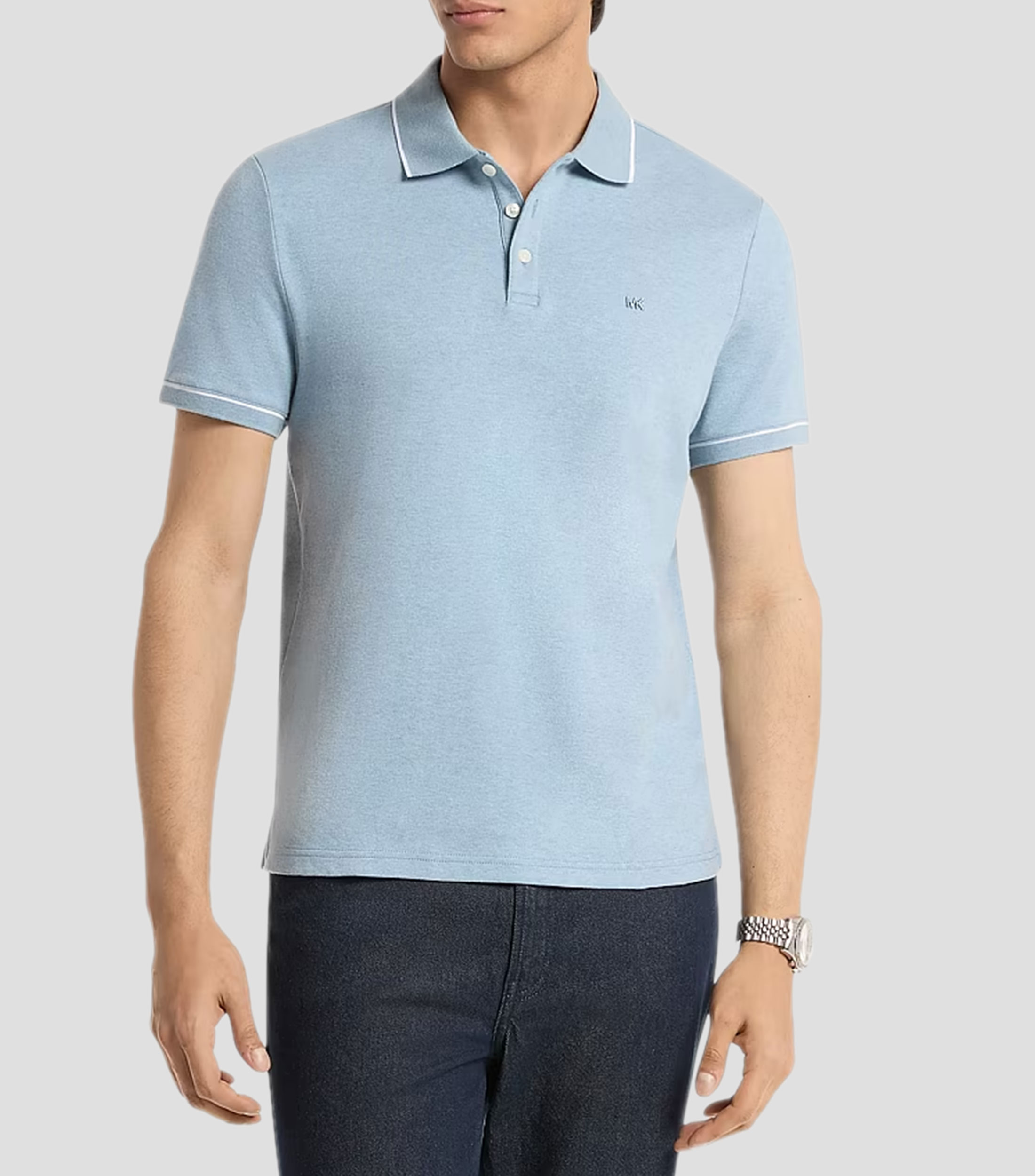 Playera tipo polo manga corta sólido Hombre