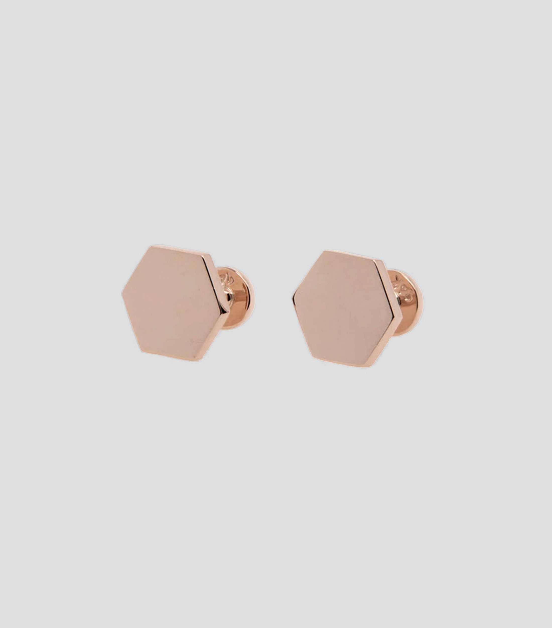 Aretes en oro rosa de 14 kilates hexagonales Sofía Mujer