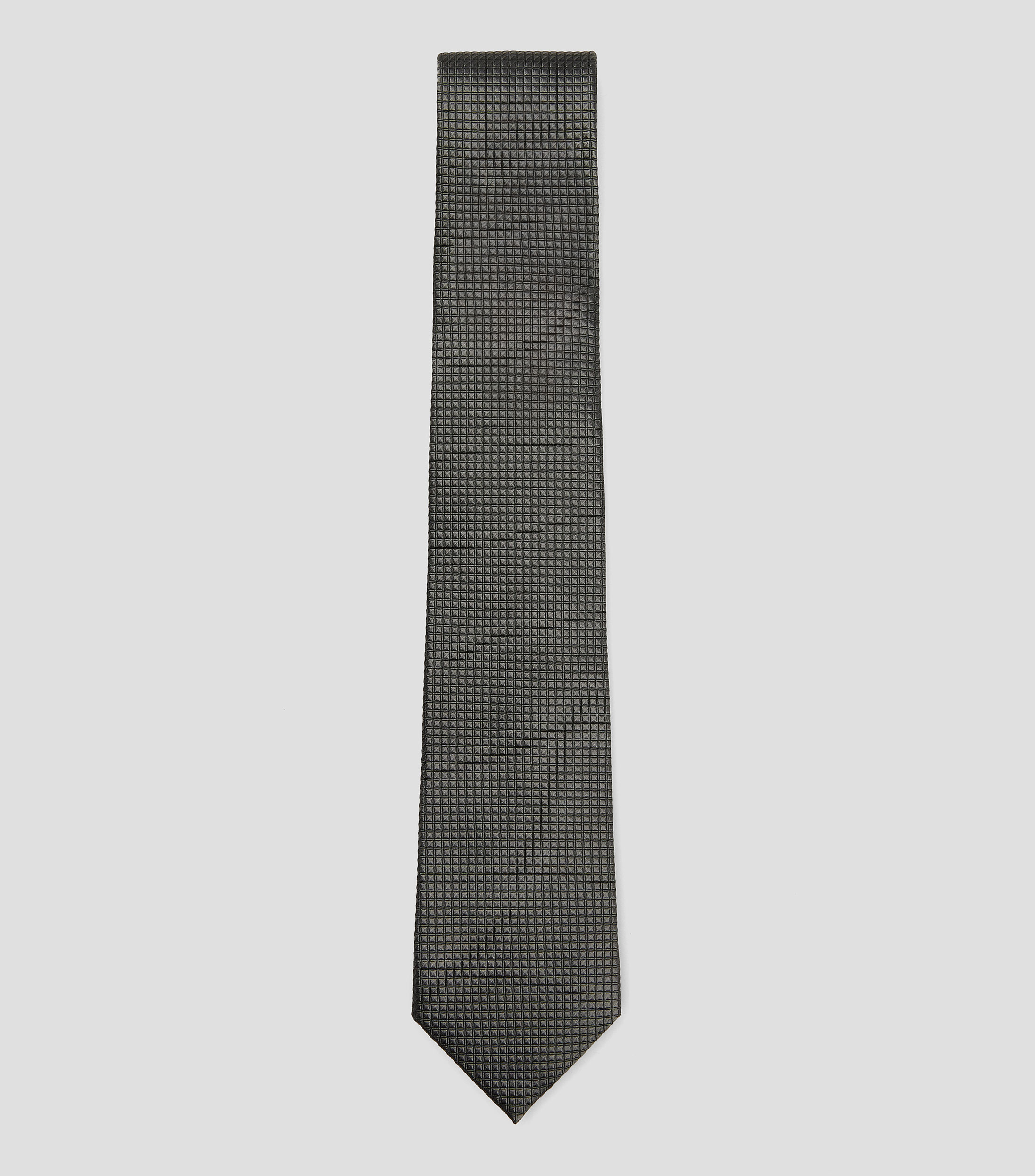 Corbata ancha en seda gris oxford lisa Brera