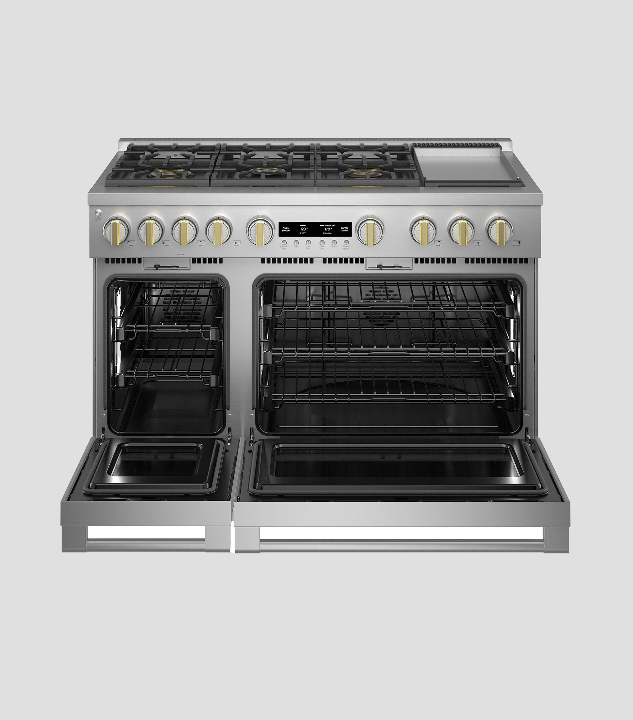 Estufa de piso dual ZDP486NDTSS de Gas LP 48