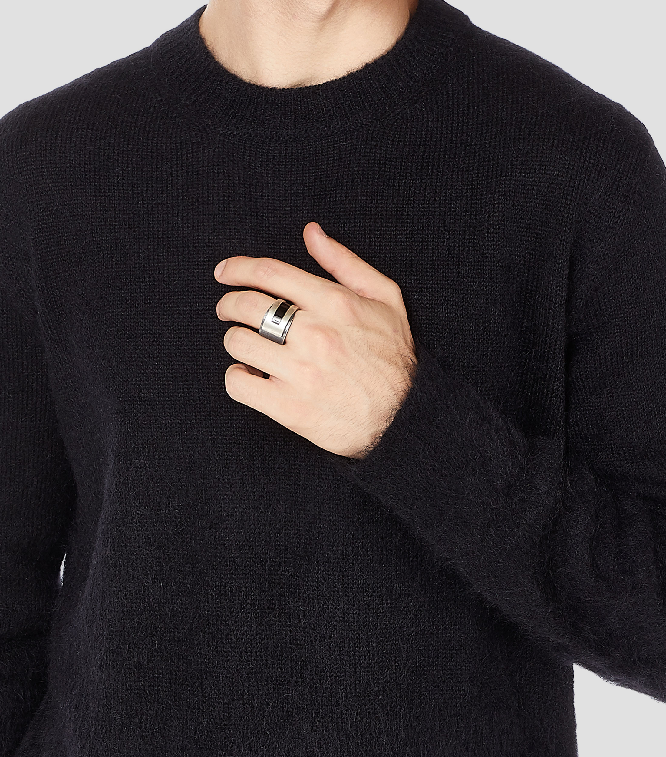 Anillo en plata .925 con estructuras Hombre Talla 26