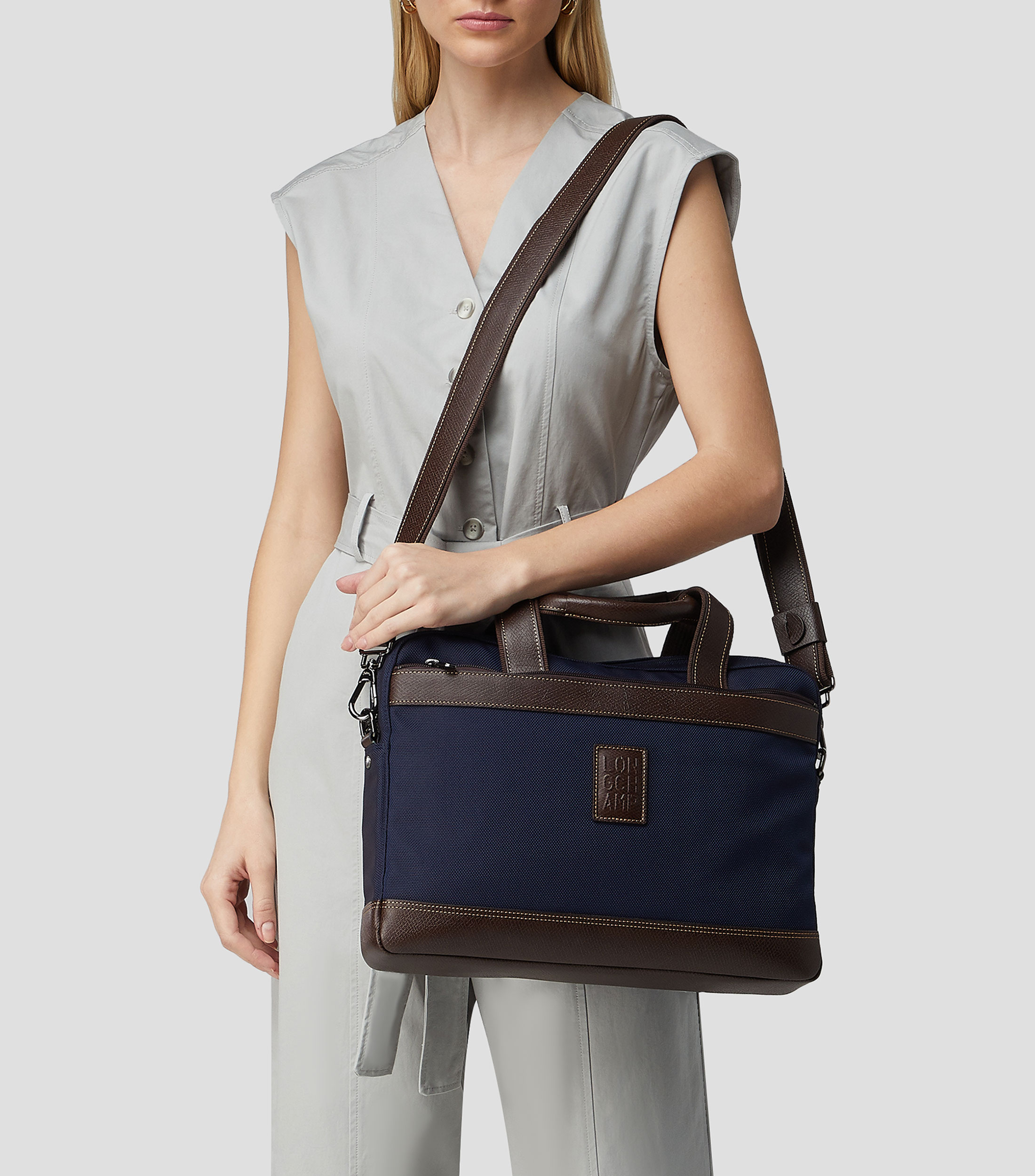 Bolsa maletin Boxford azul con textura Mujer