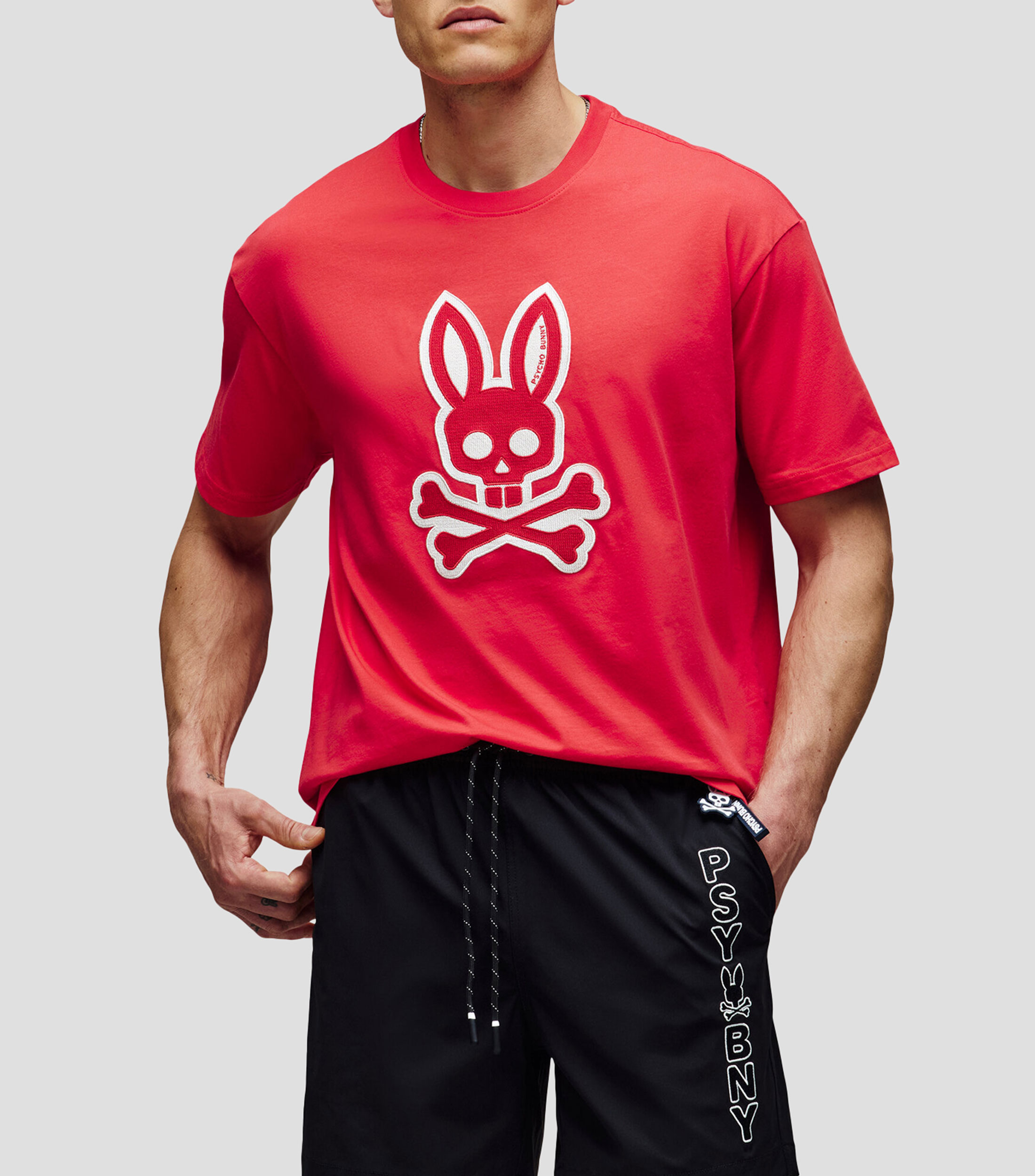 Playera cuello redondo manga corta con logotipo Hombre