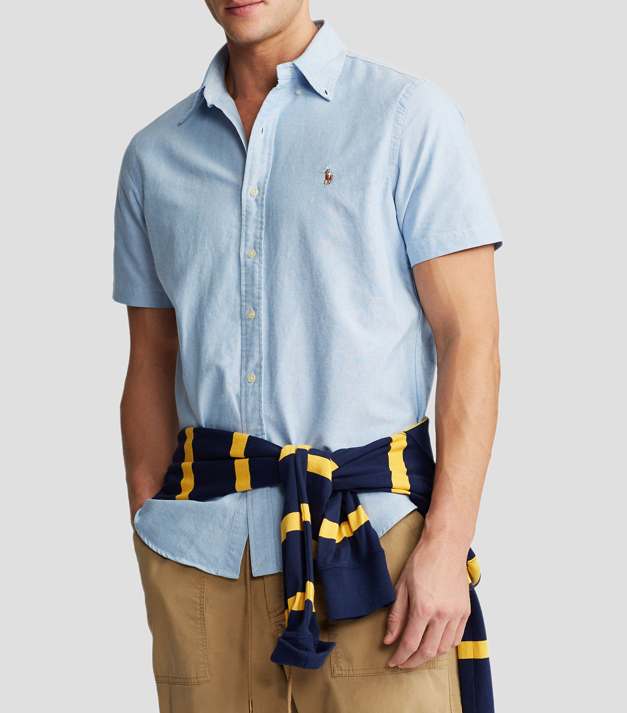 Camisa lisa manga corta Hombre
