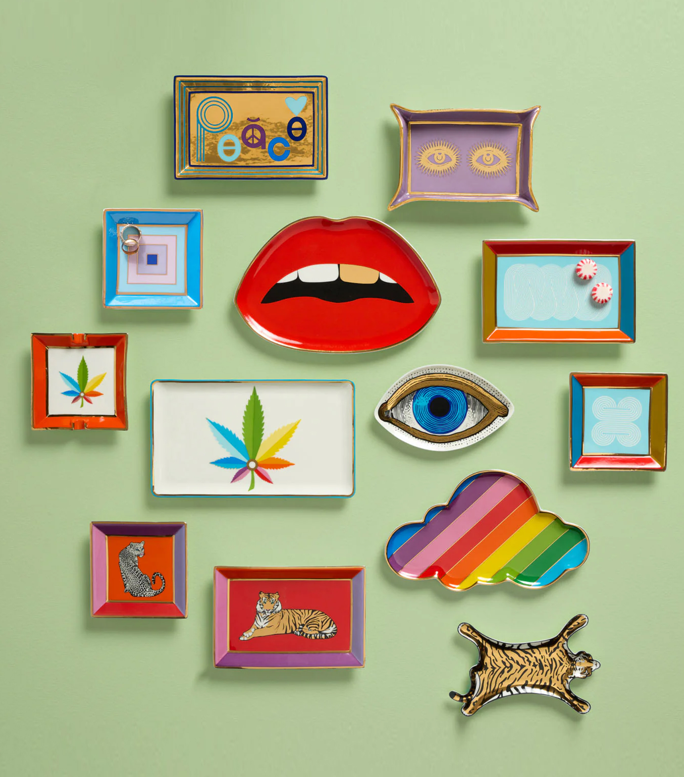 Charola decorativa Eyes Valet en porcelana