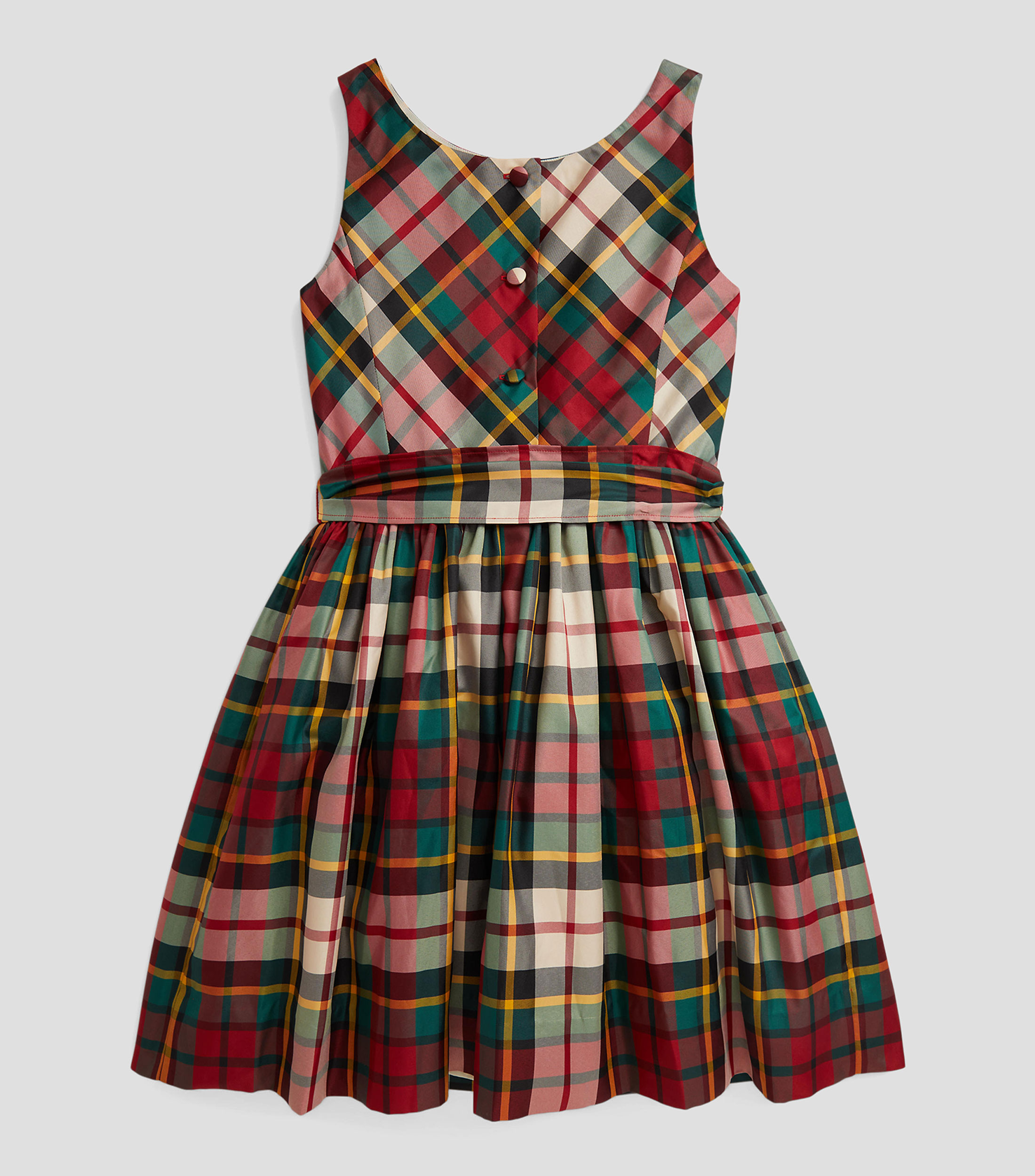 Vestido de tafetán a cuadros Niña