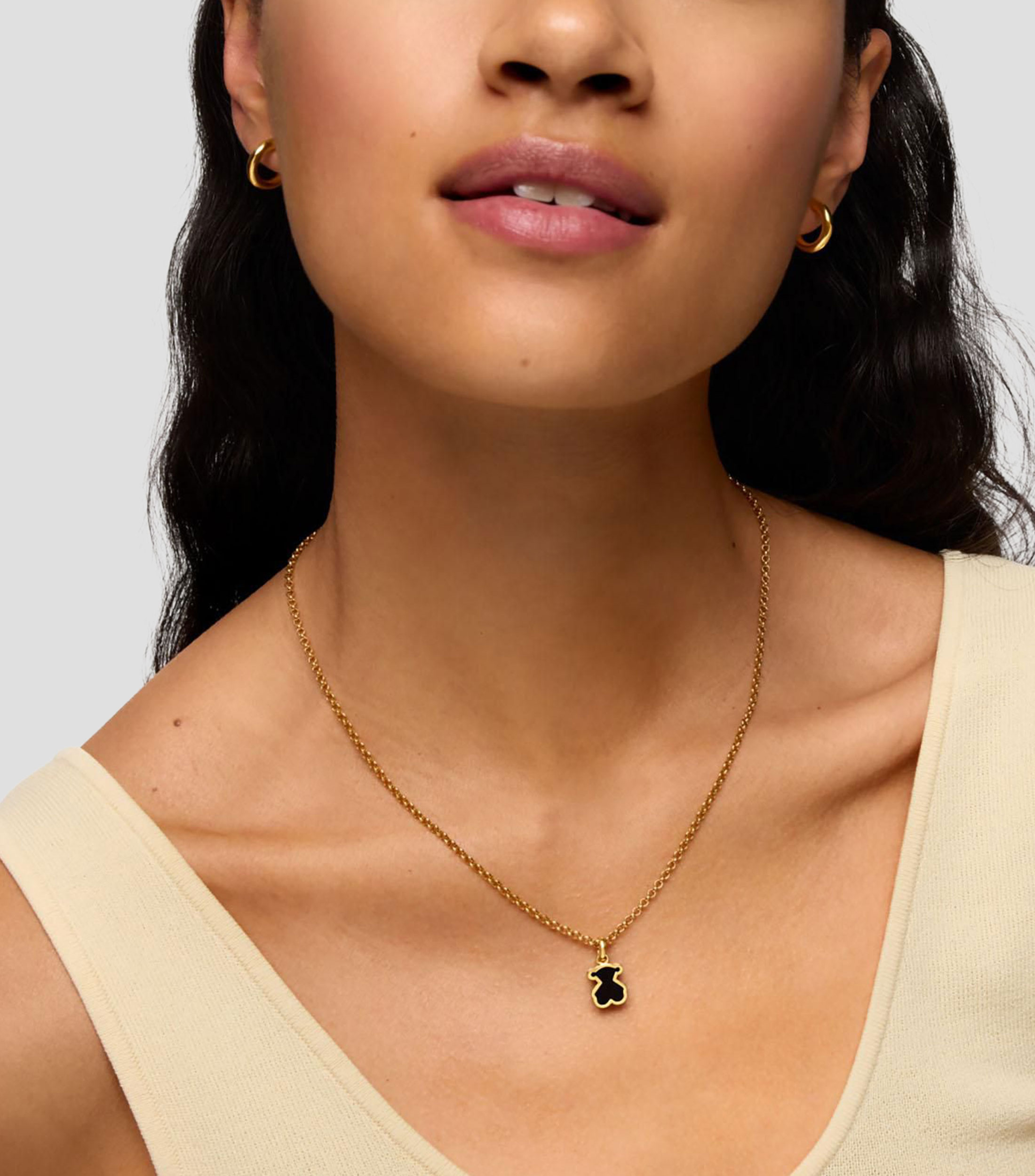 Dije oso en plata Galaxy con metacrilato Mujer