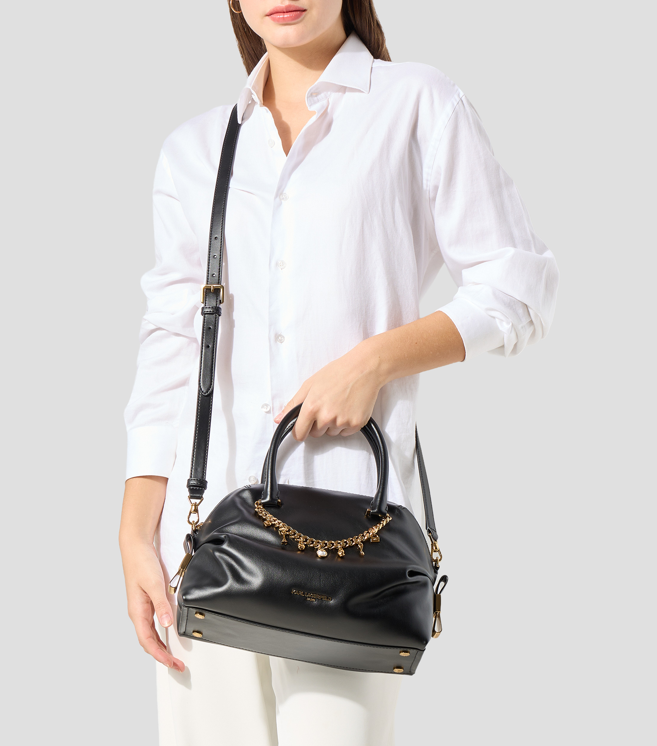 Bolsa Satchel Charlaine en piel lisa Mujer