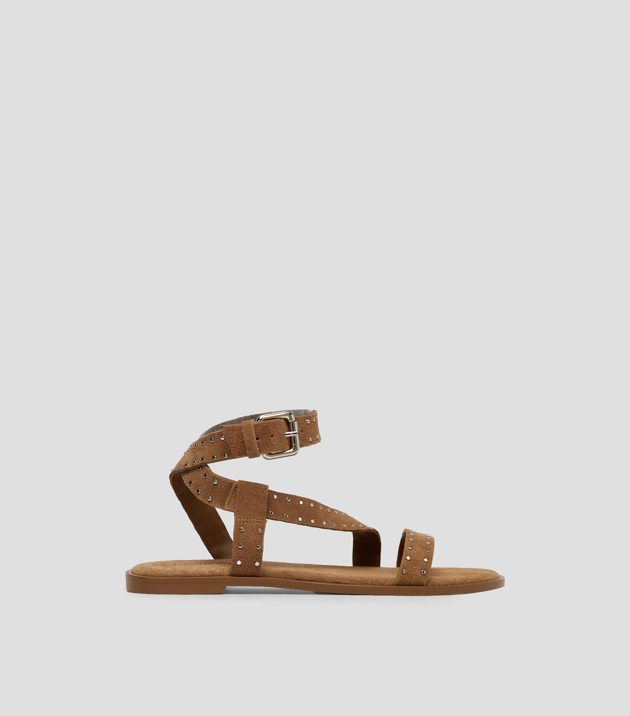 Sandalias con tacón bajo media luna Mujer