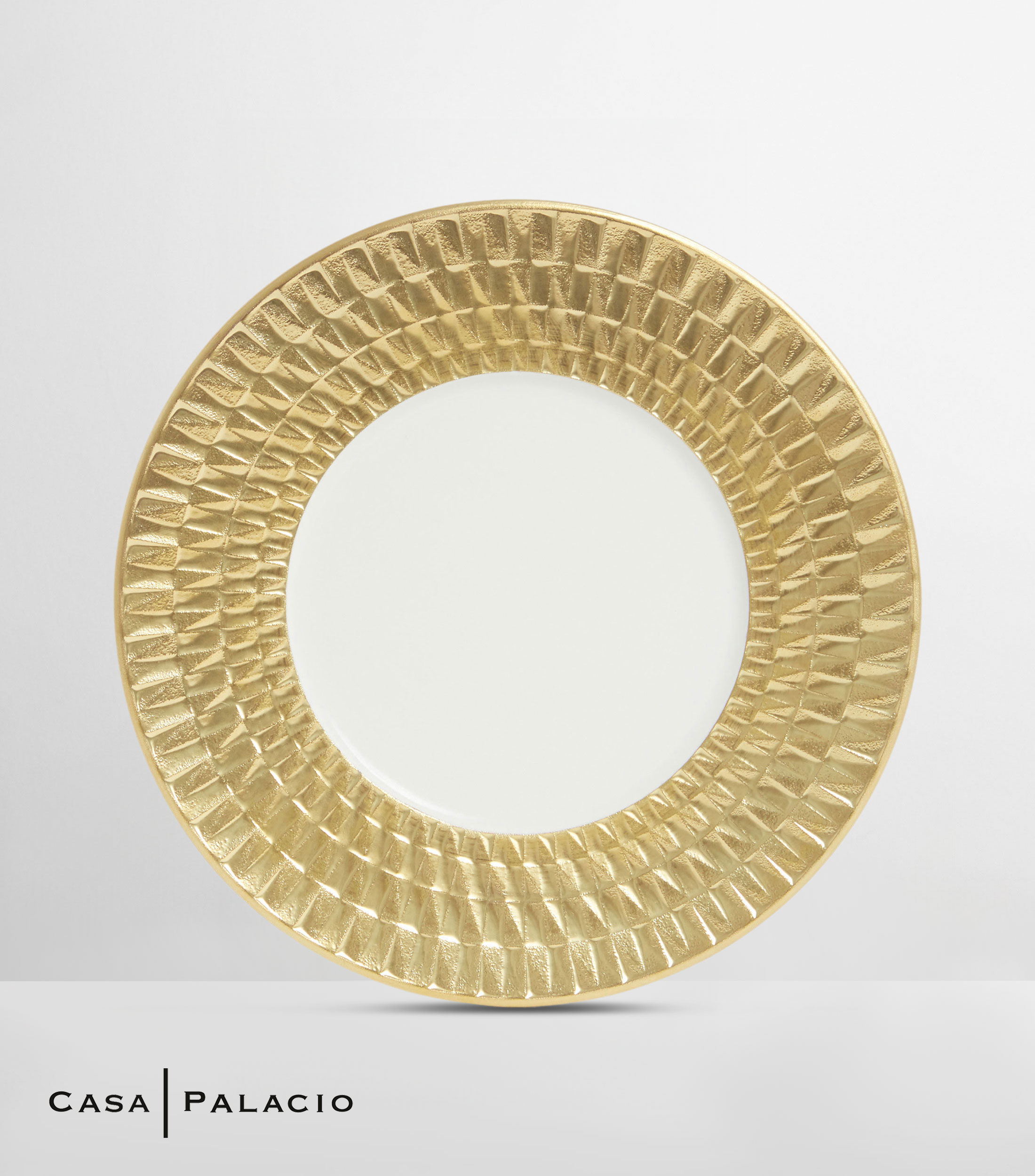 Plato para pan Twist Or en porcelana blanca