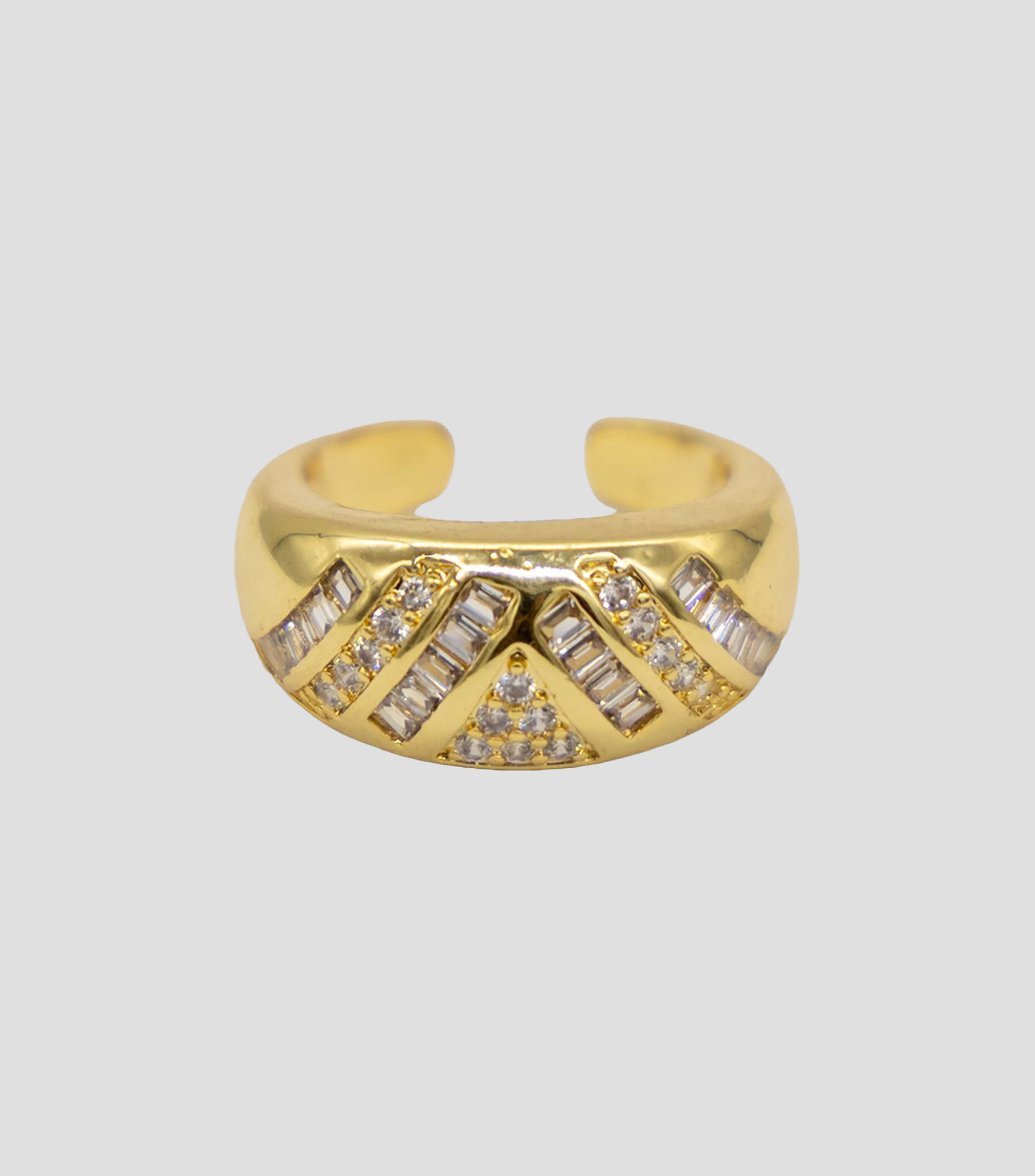 Anillo líneas con circonias Mujer