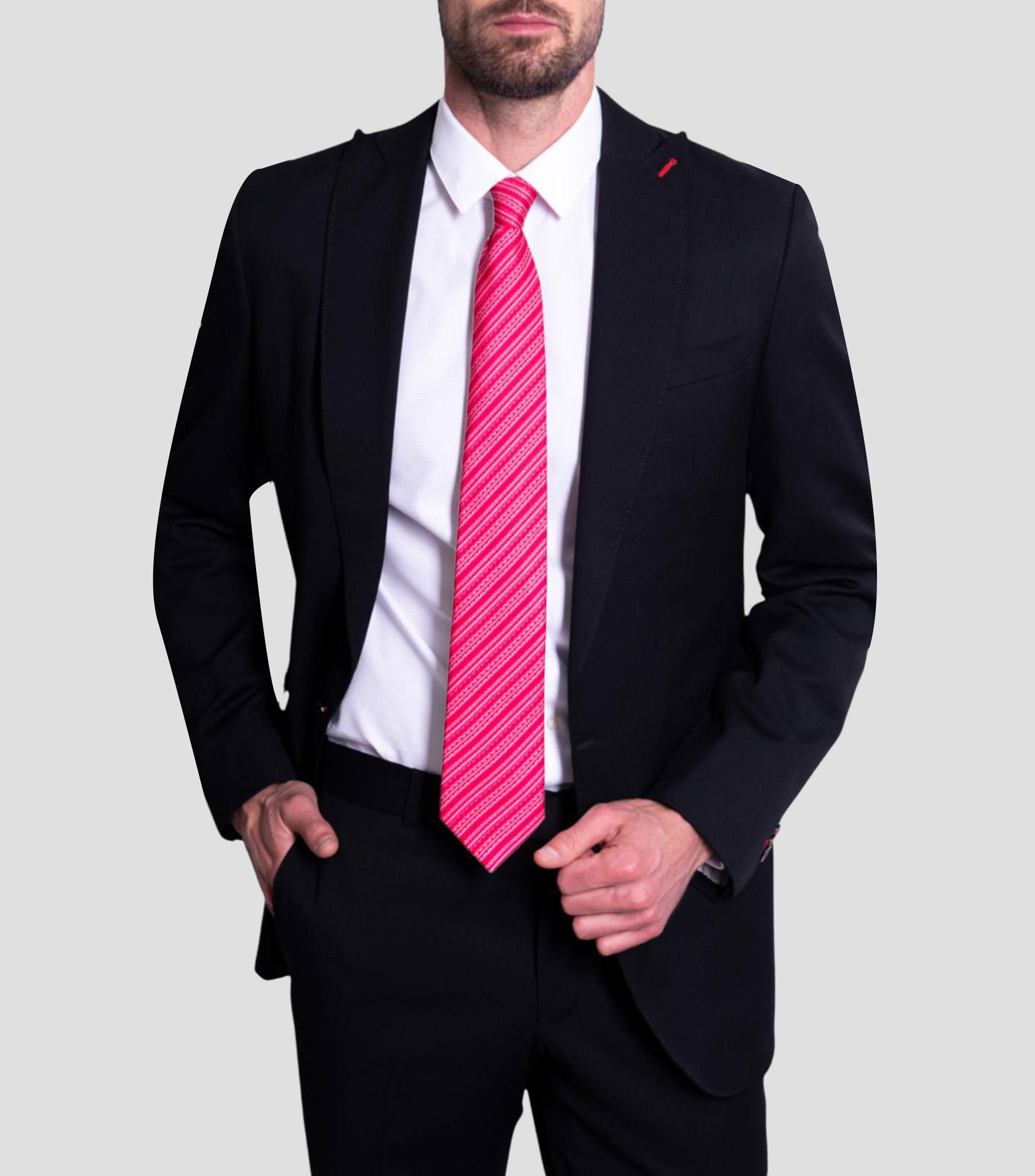 Corbata ancha en seda fucsia Grecas Prehispánicas
