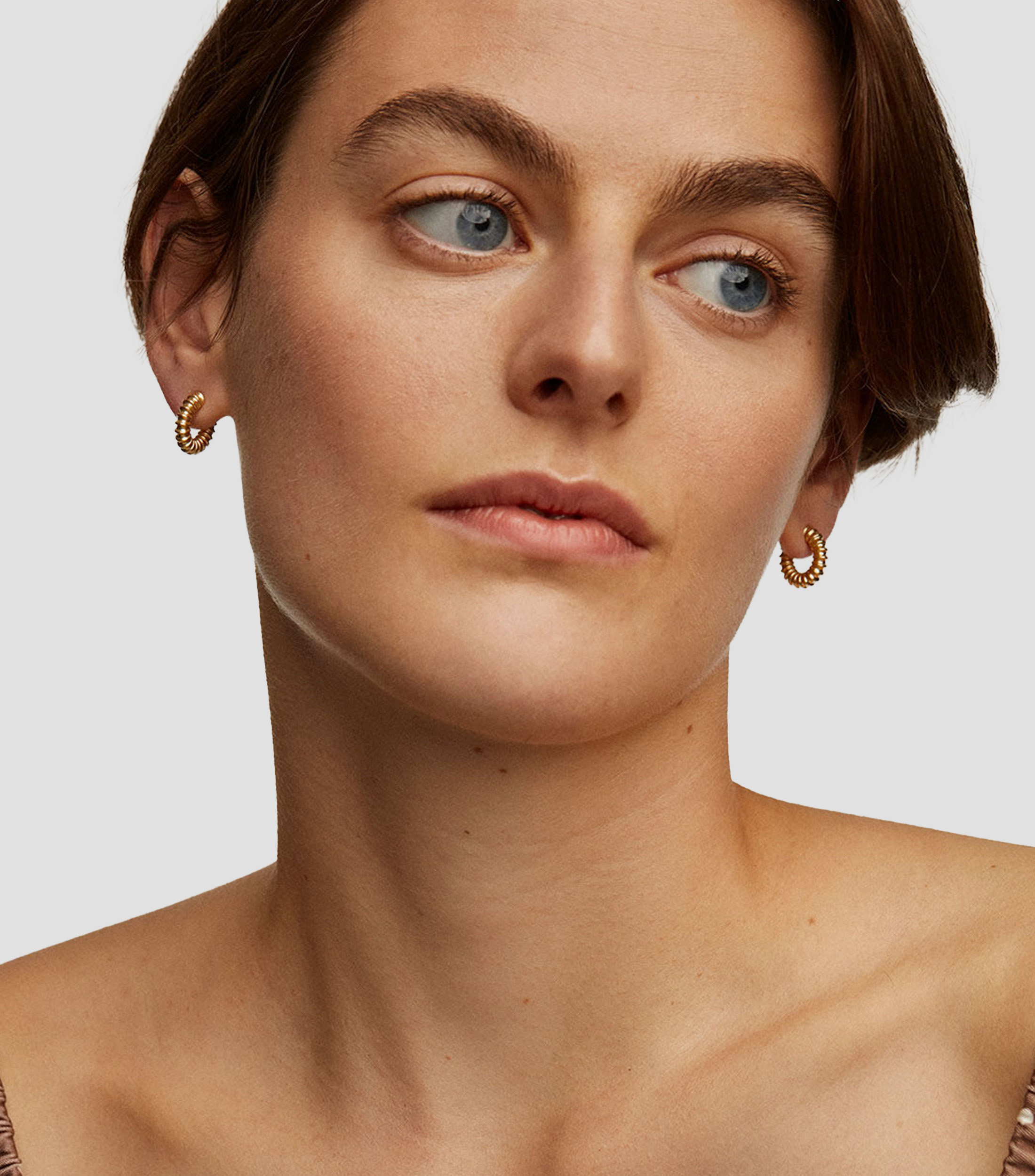 Aretes en Vermeil amarillo Hooped Mujer