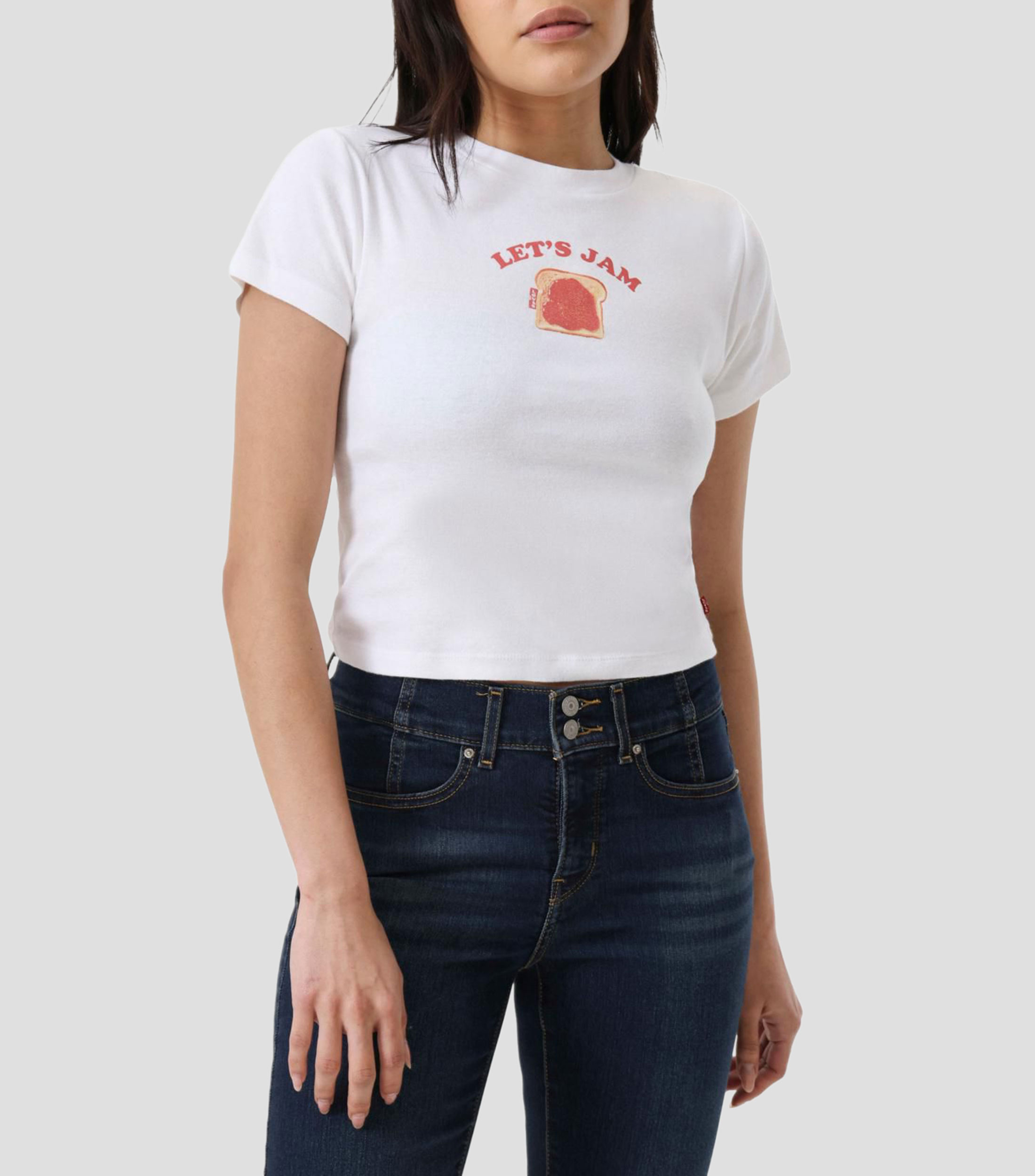 Playera cuello redondo manga corta sólida Mujer