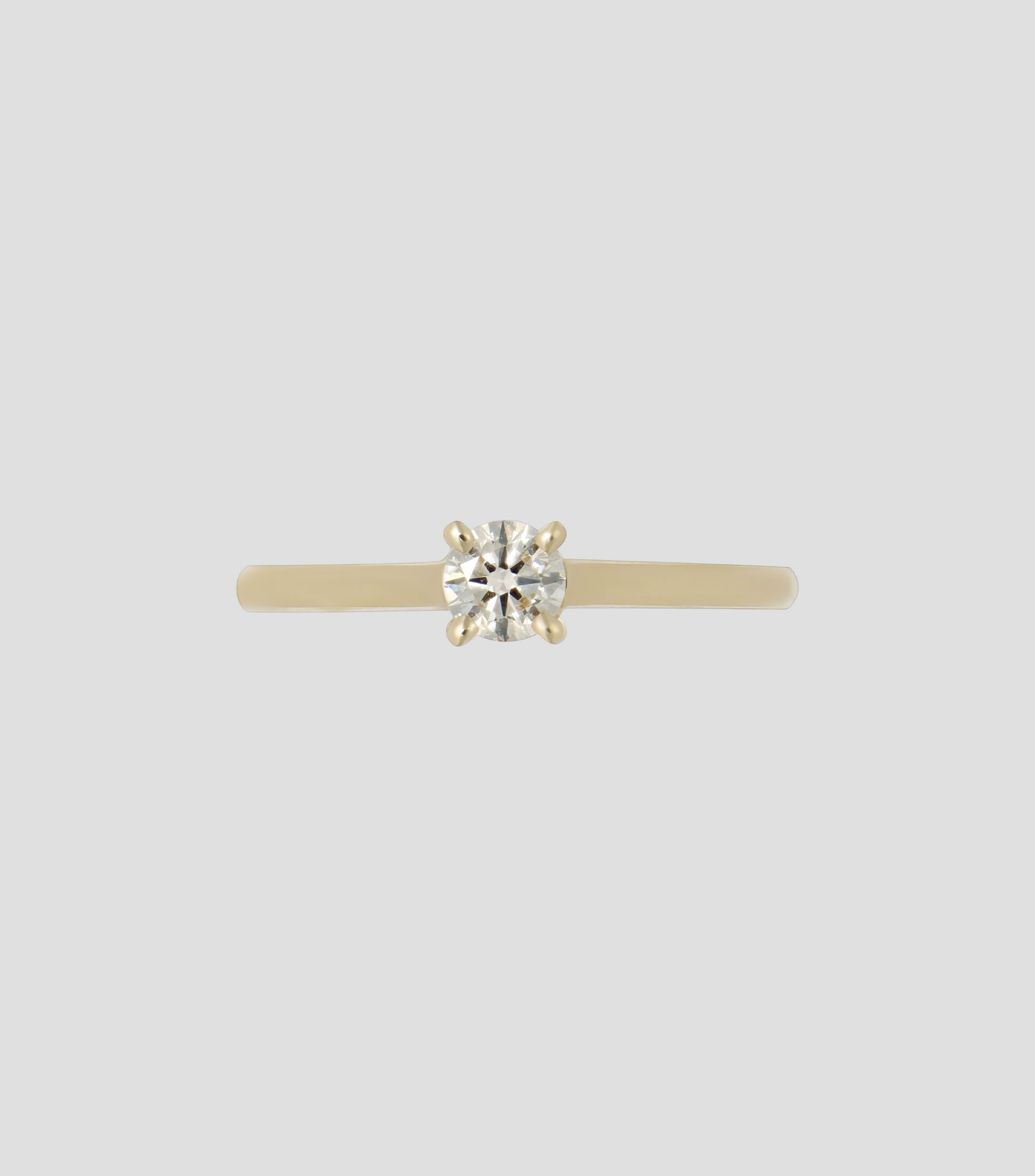 Anillo en oro amarillo de 14 kilates con diamante Mujer