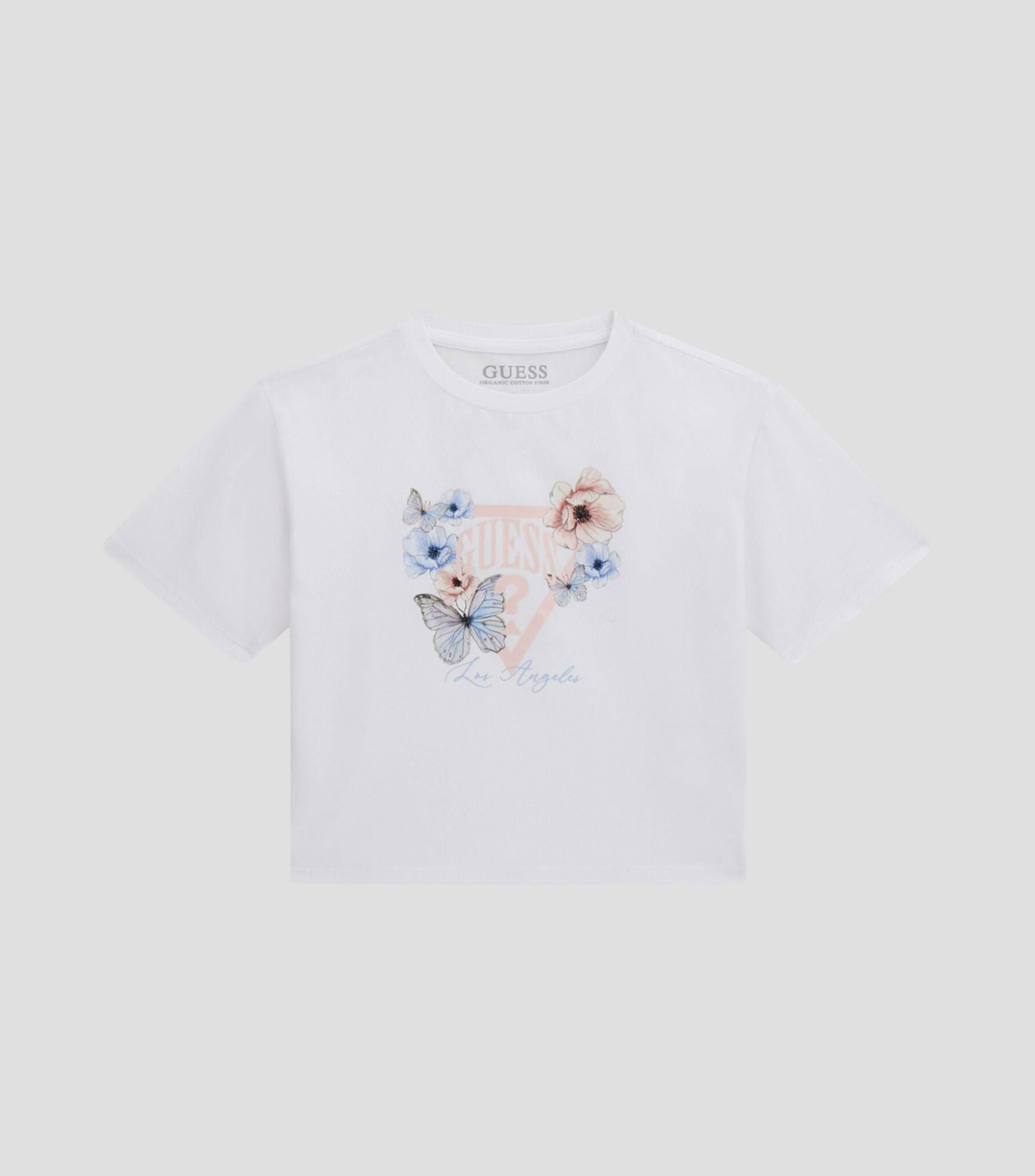 Playera cuello redondo manga corta estampada Niña