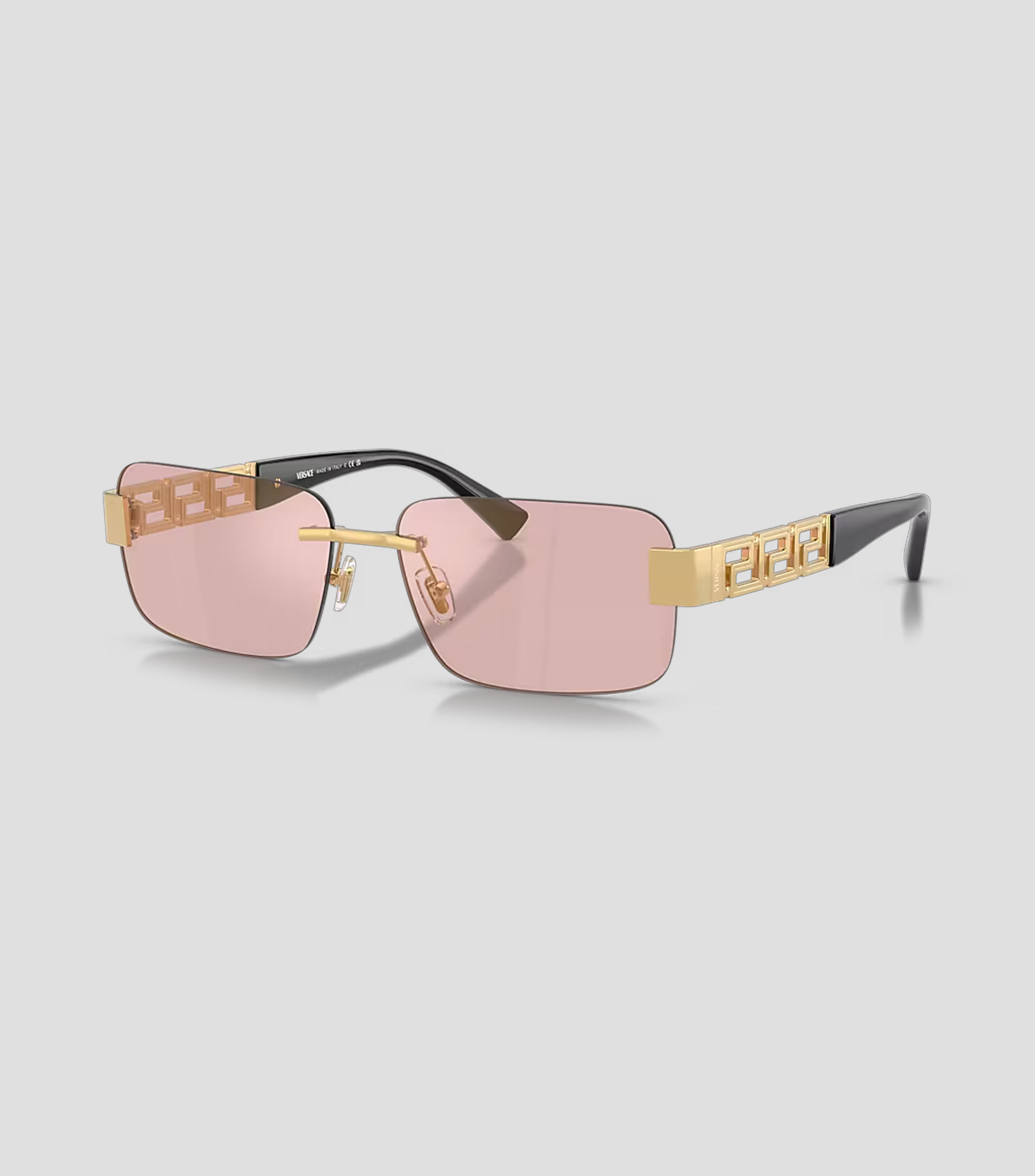 Lentes de sol rectangulares dorados Hombre