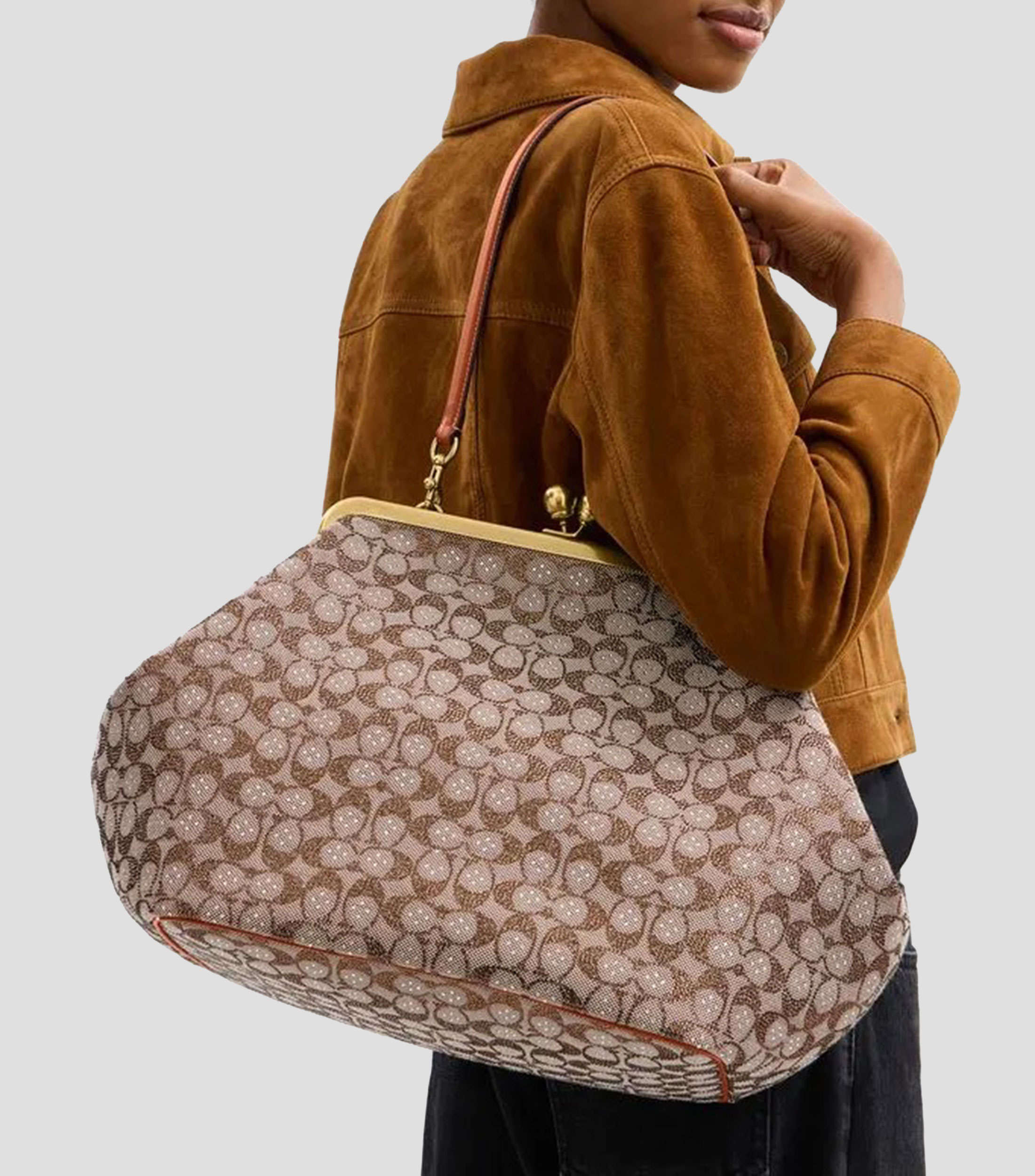 Bolsa Shoulder en piel Kisslock Frame Mujer