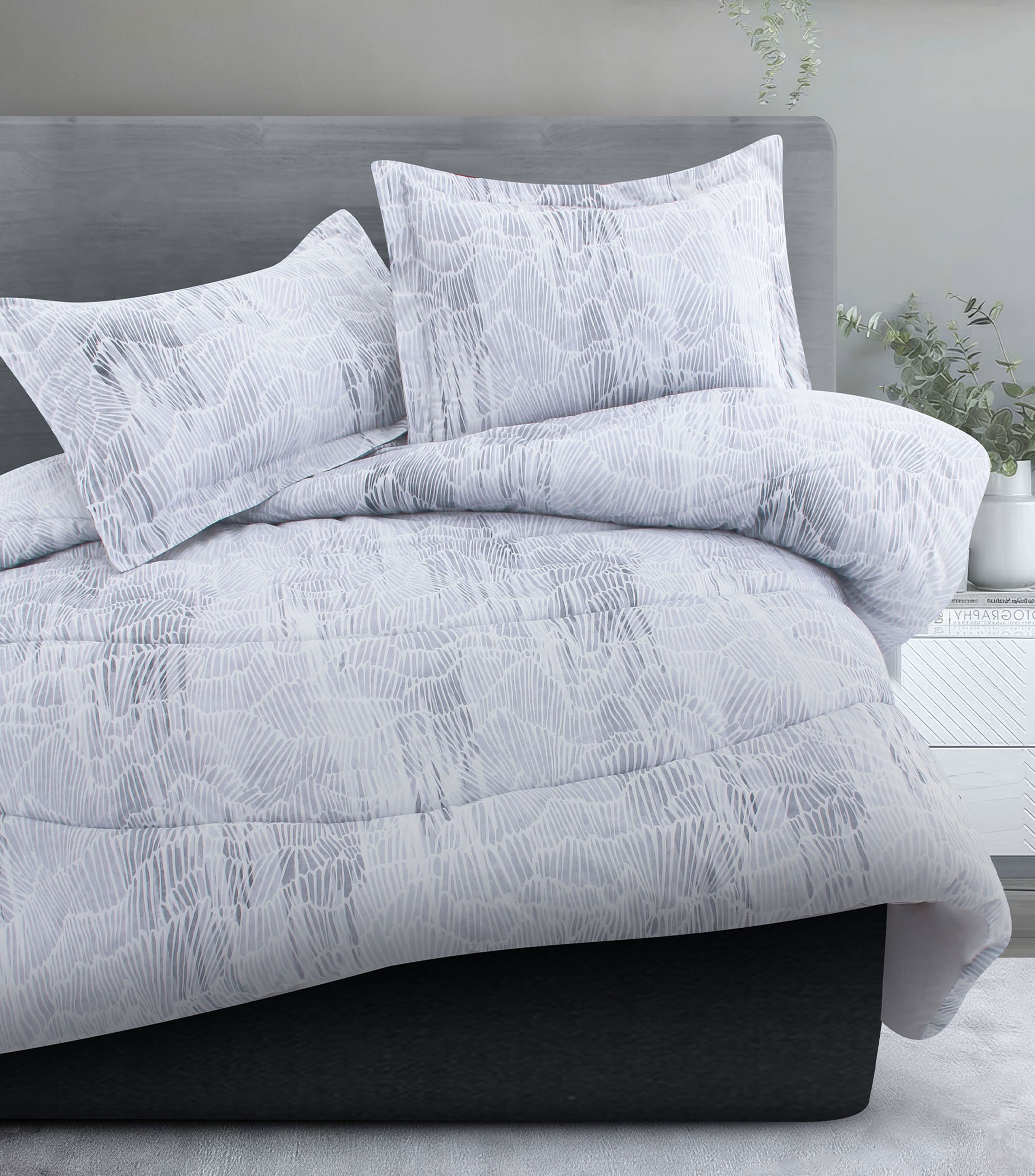 ELNIDO QUEEN Edredón Reversible Y Ligero Para Todas Las Estaciones, Con Relleno Sintético, Con Tiras En La Esquina, Lavable A Máquina, Relleno De Edredón O Edredón Independiente, Color Azul/gris, Tamaño Queen