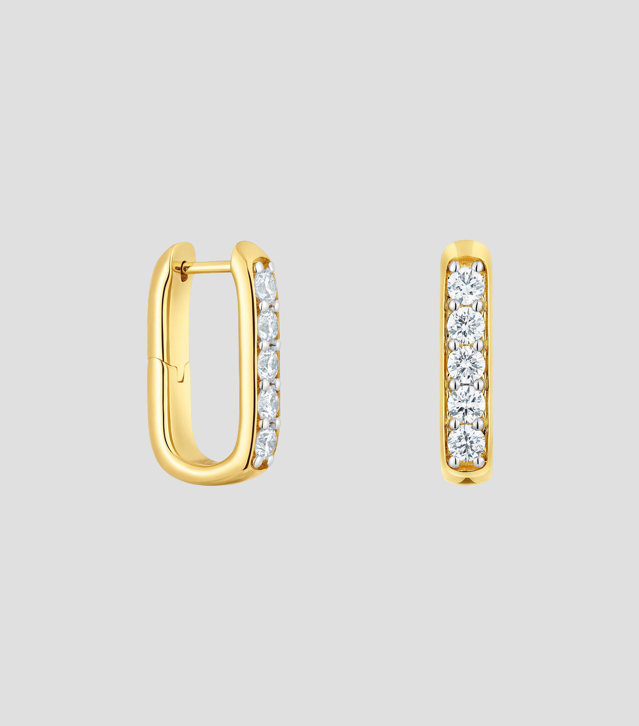 Aretes en plata .925 con diamantes Line Mujer