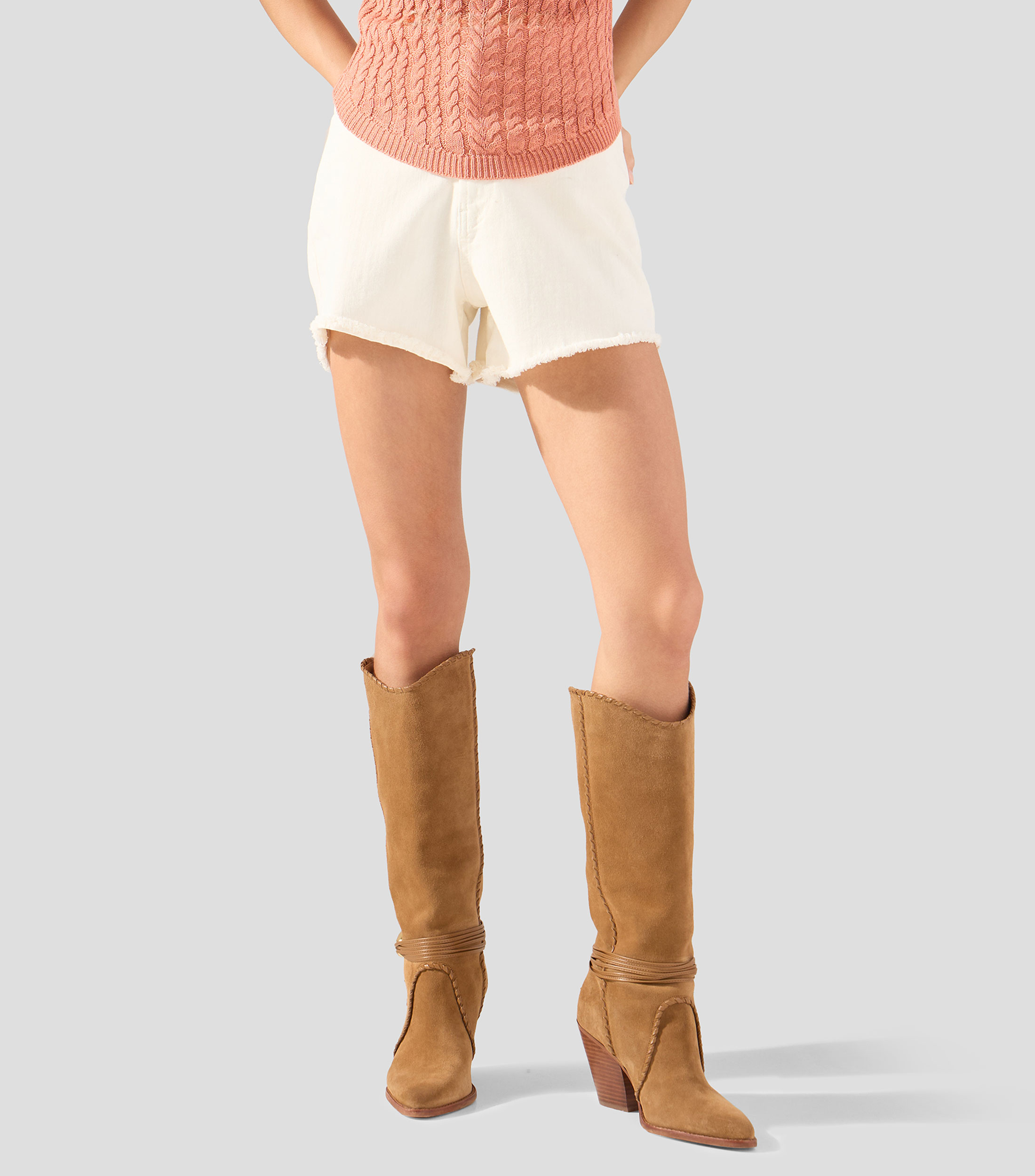 Short de mezclilla liso Mujer