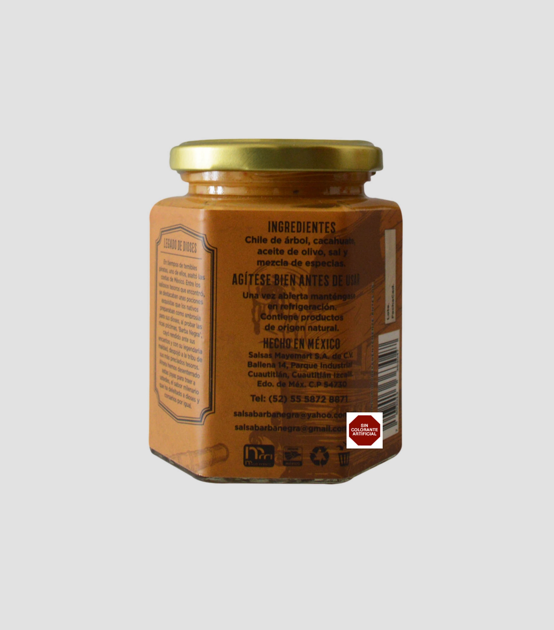Salsa de chile de árbol y cacahuate, 250 ml