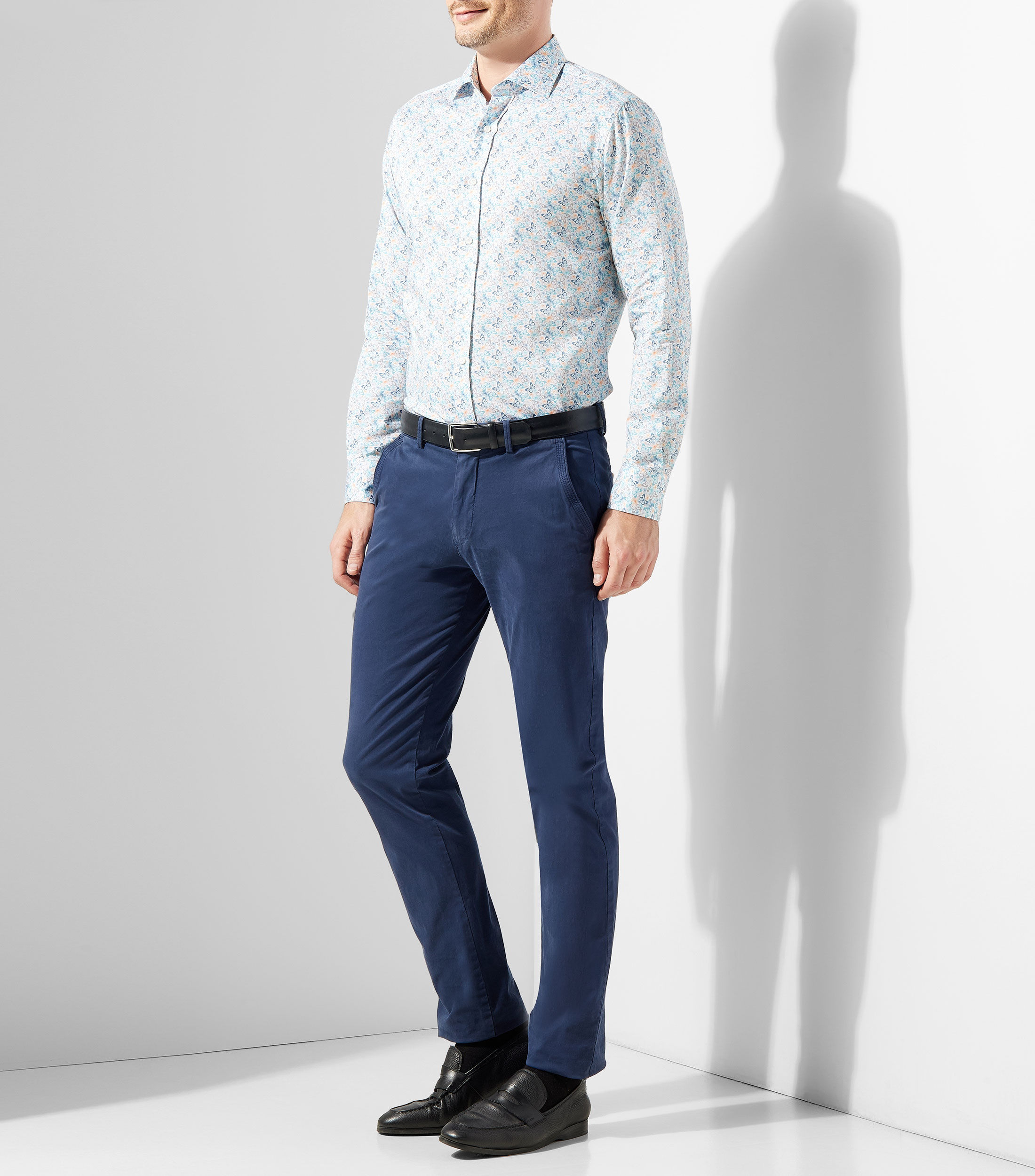 Camisa estampada manga larga Hombre