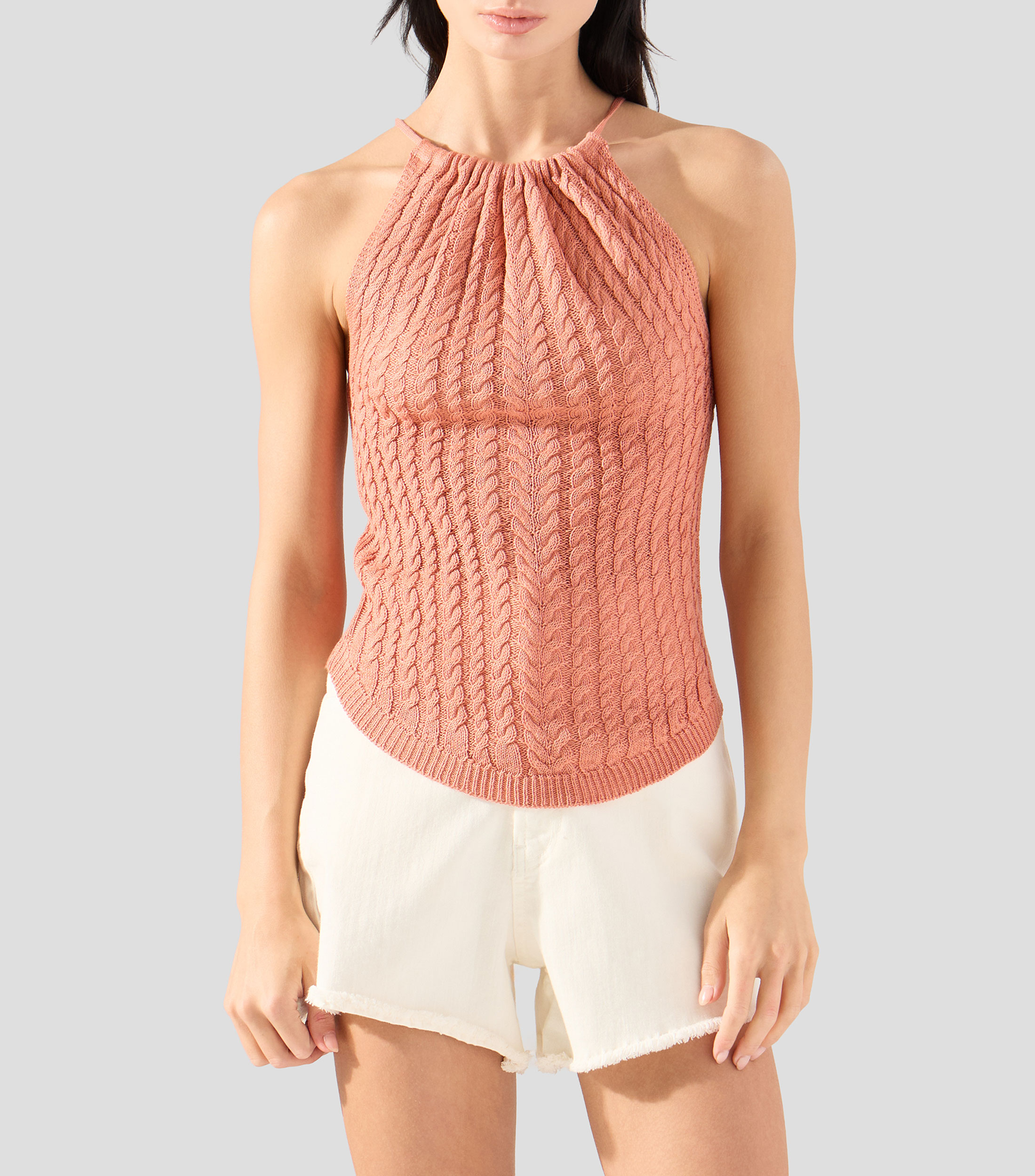 Blusa lisa sin mangas Mujer