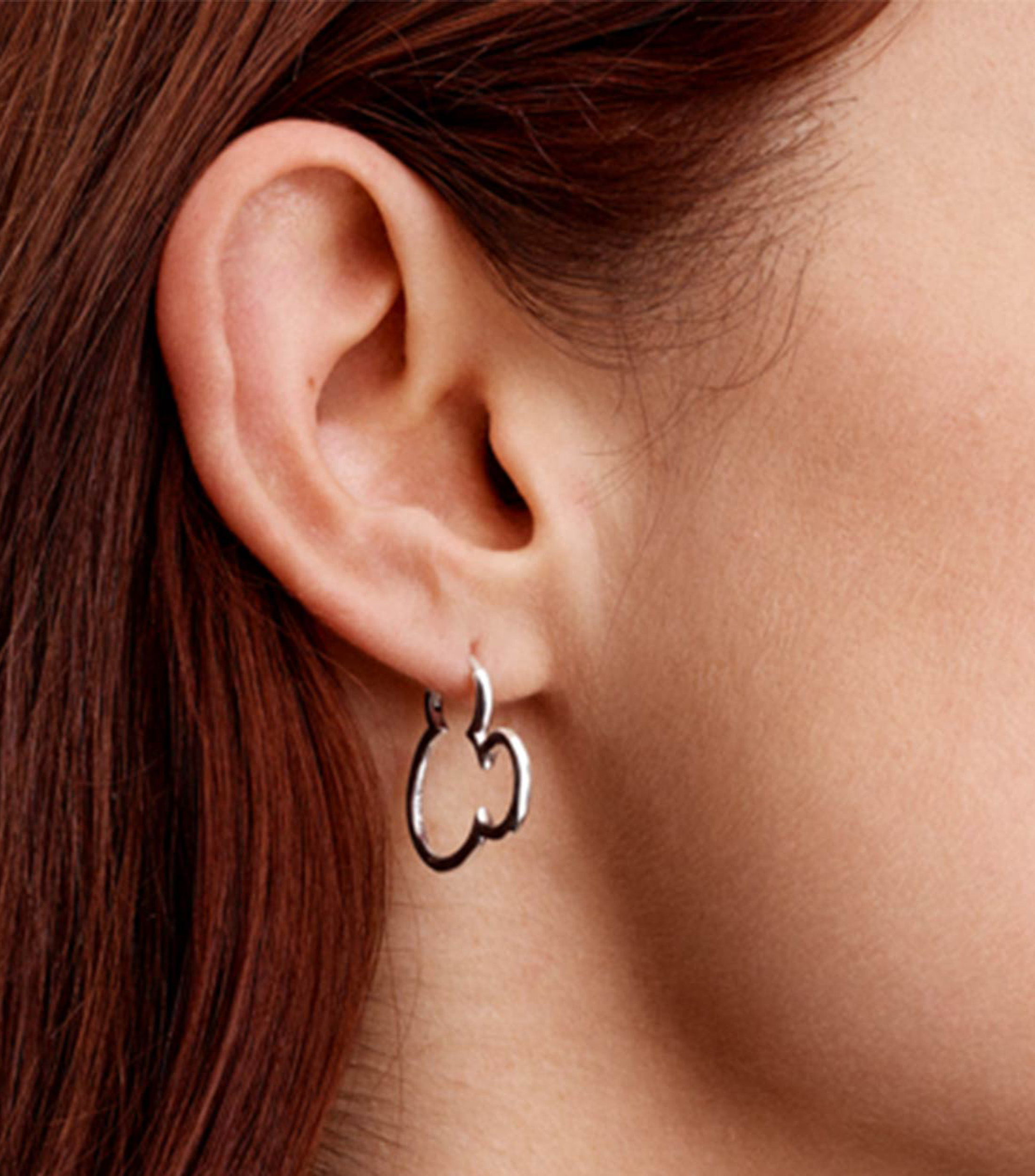 Aretes en Plata Silueta Mickey Mouse Disney Mujer