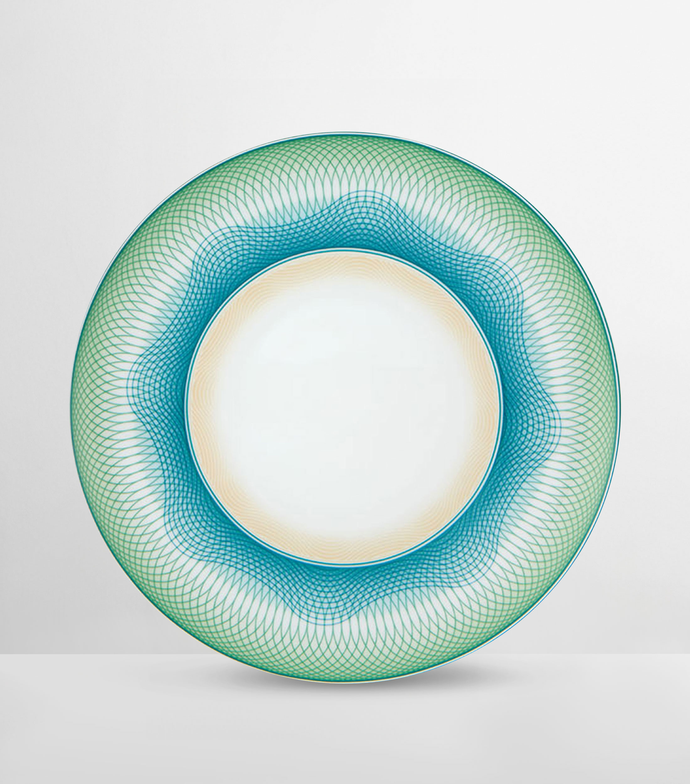Plato llano Treasures con borde multicolor