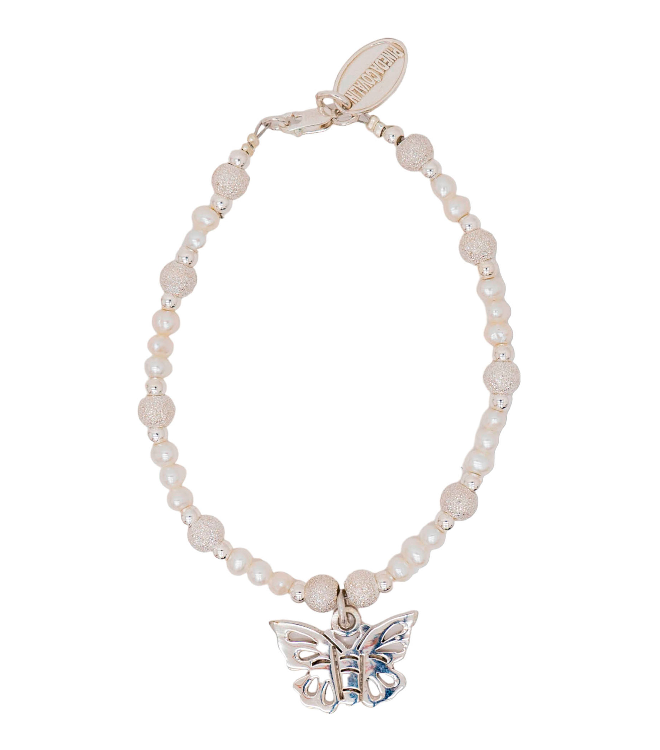 Brazalete en plata con mariposa decorativa Mujer