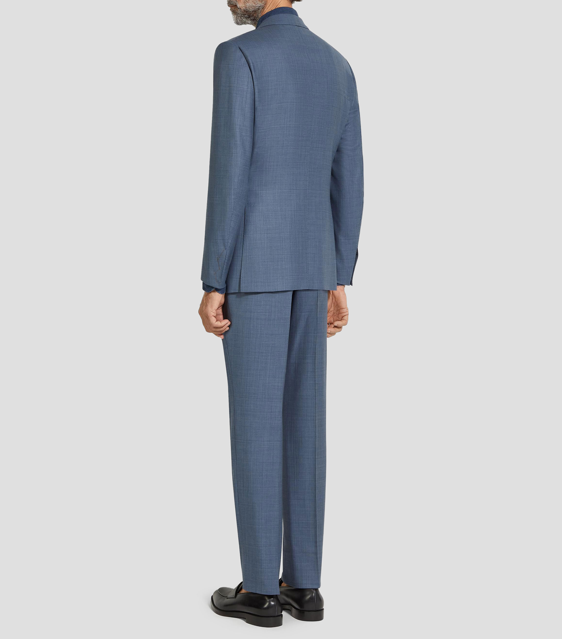 Traje de lana corte regular con rayas Hombre