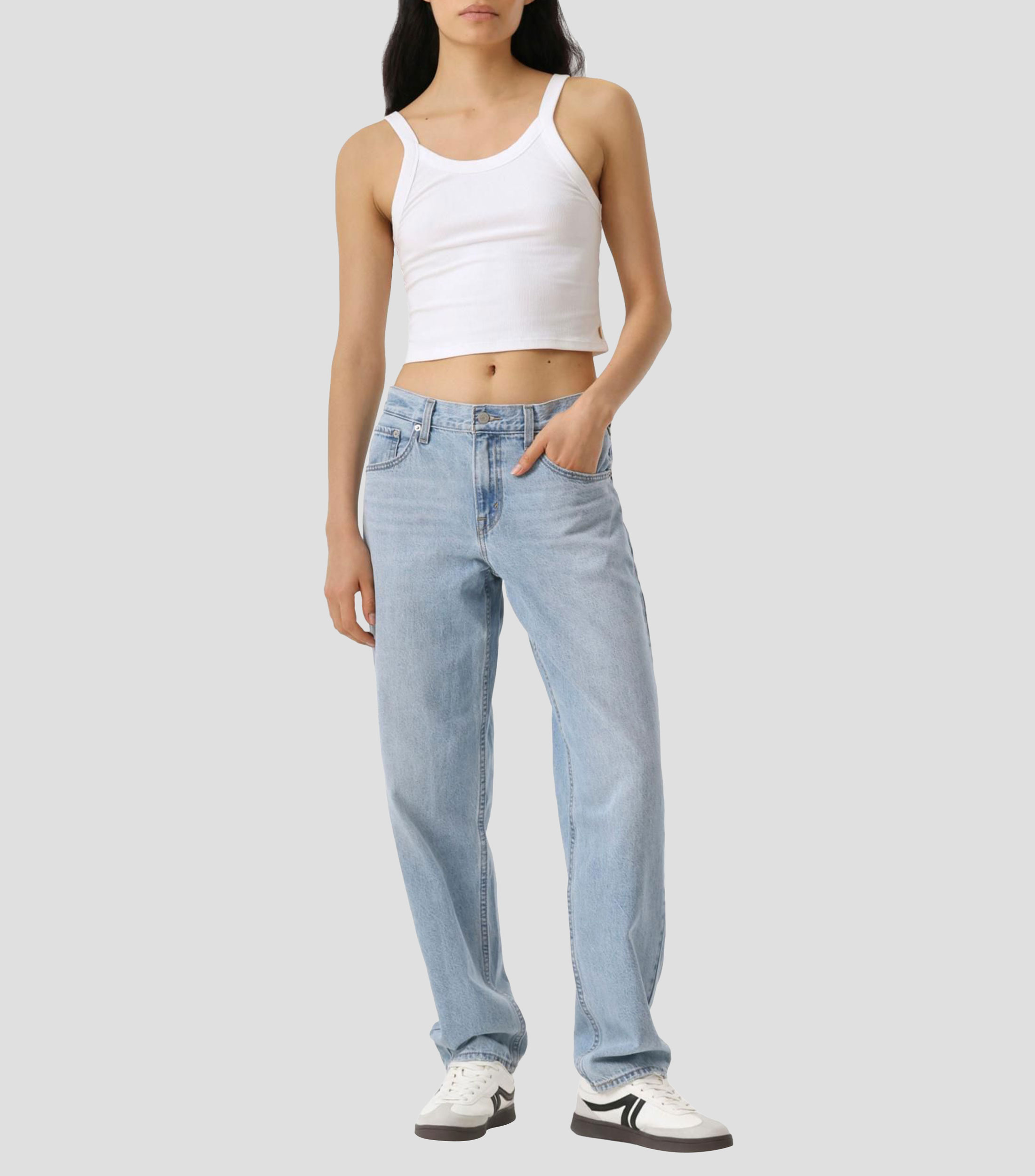 Jeans de corte Amplio Mujer