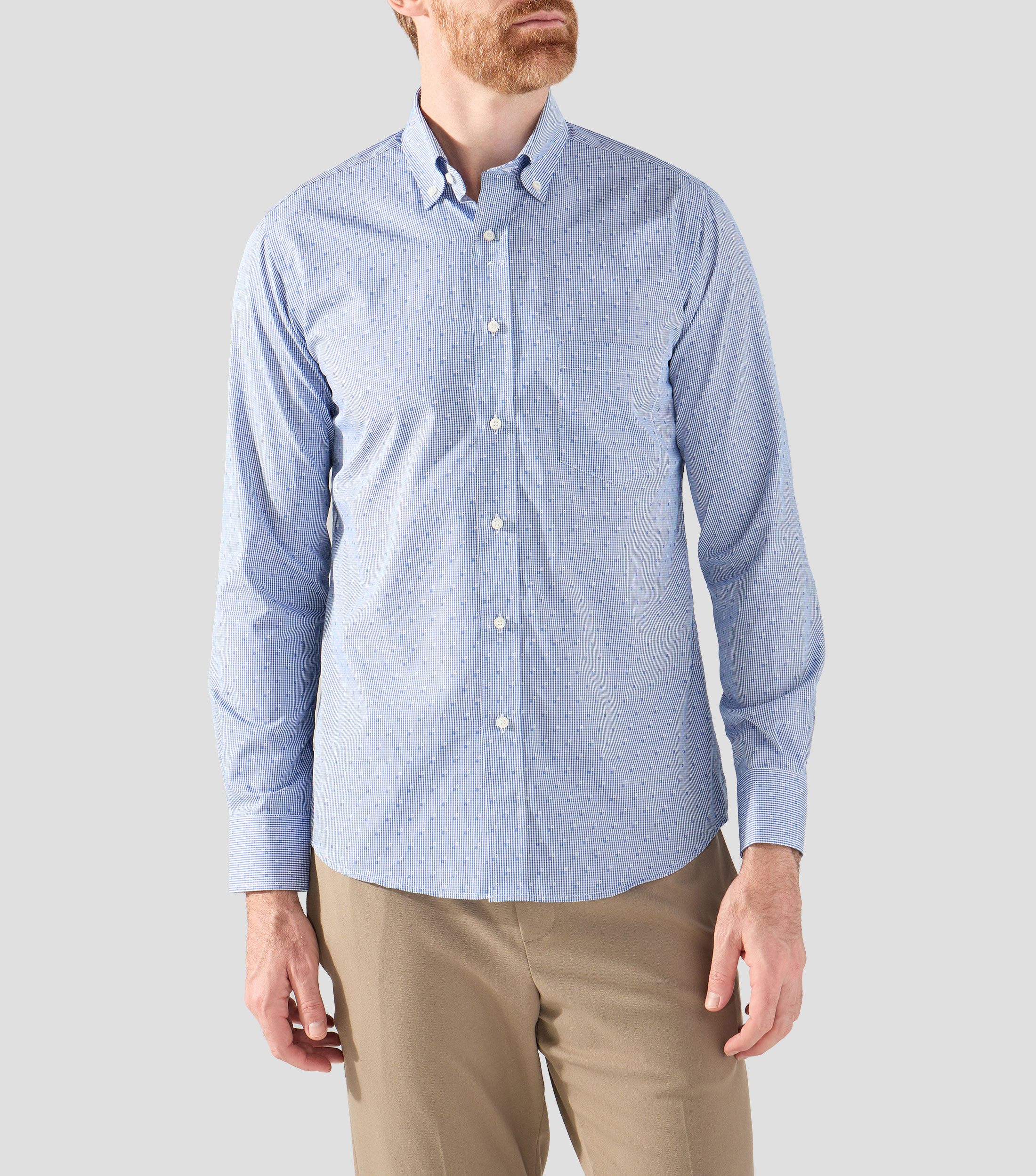 Camisa microdiseño manga larga Hombre