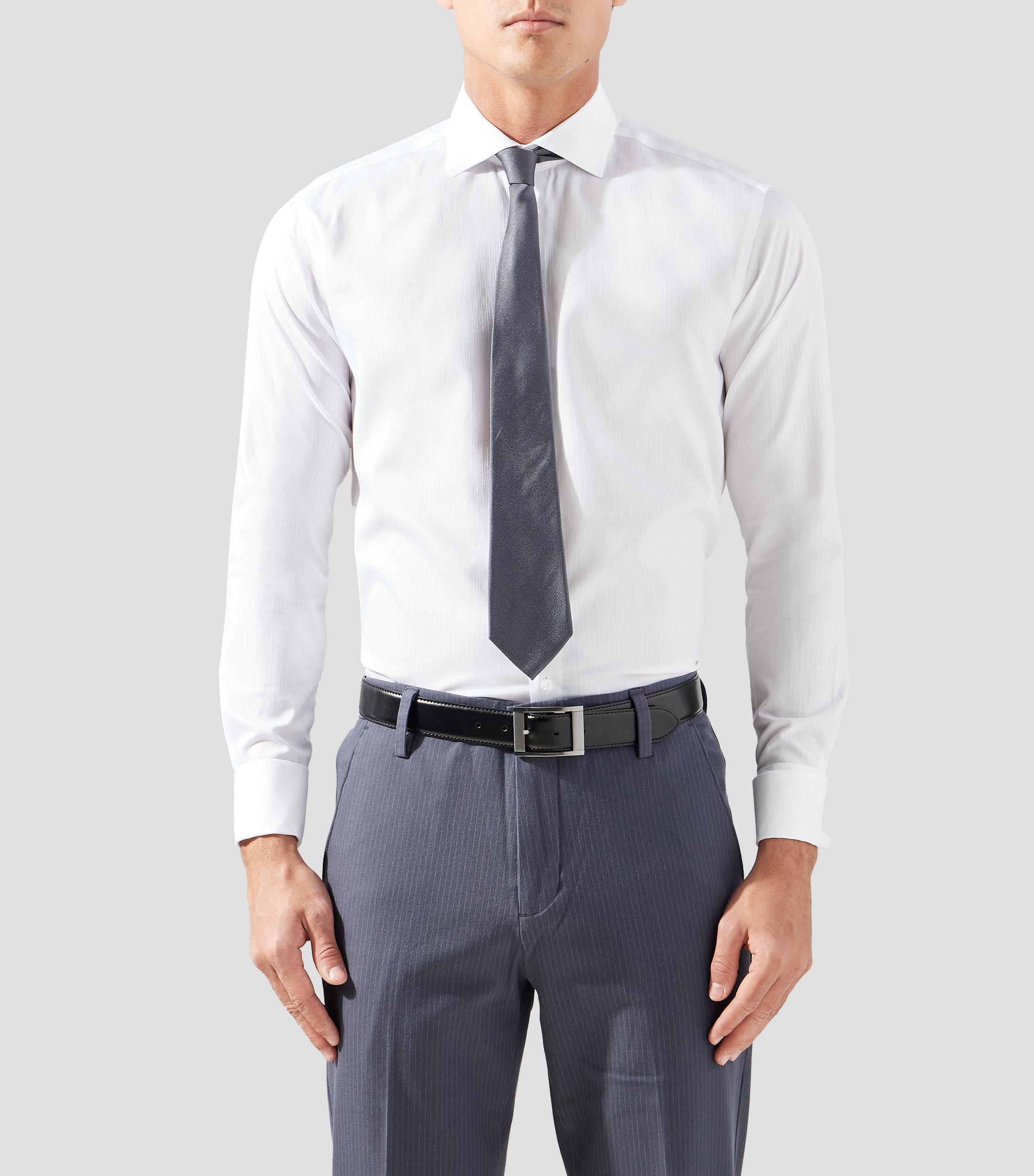 Camisa de vestir lisa manga larga Hombre
