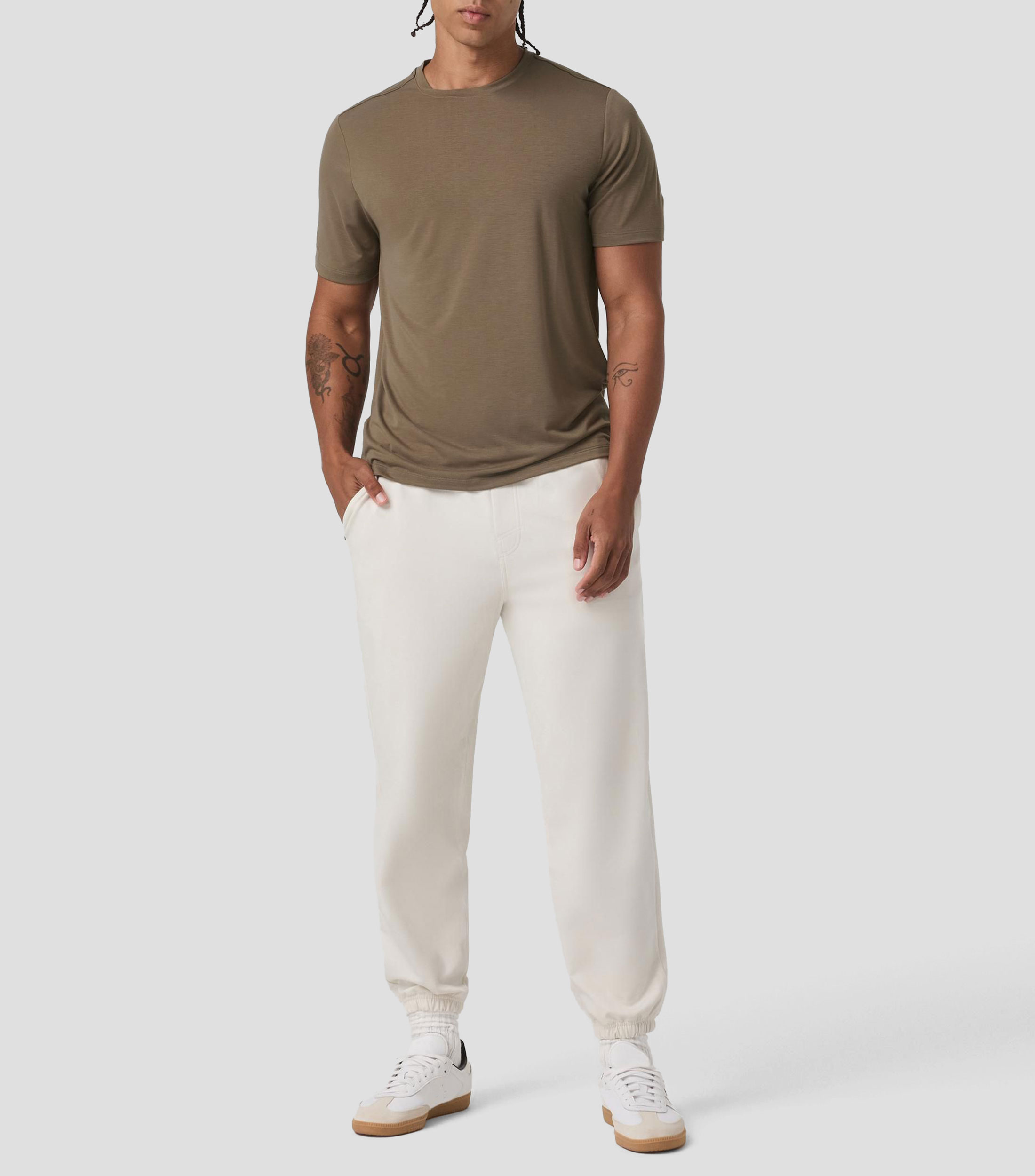 Playera para entrenamiento cuello redondo manga corta lisa Hombre