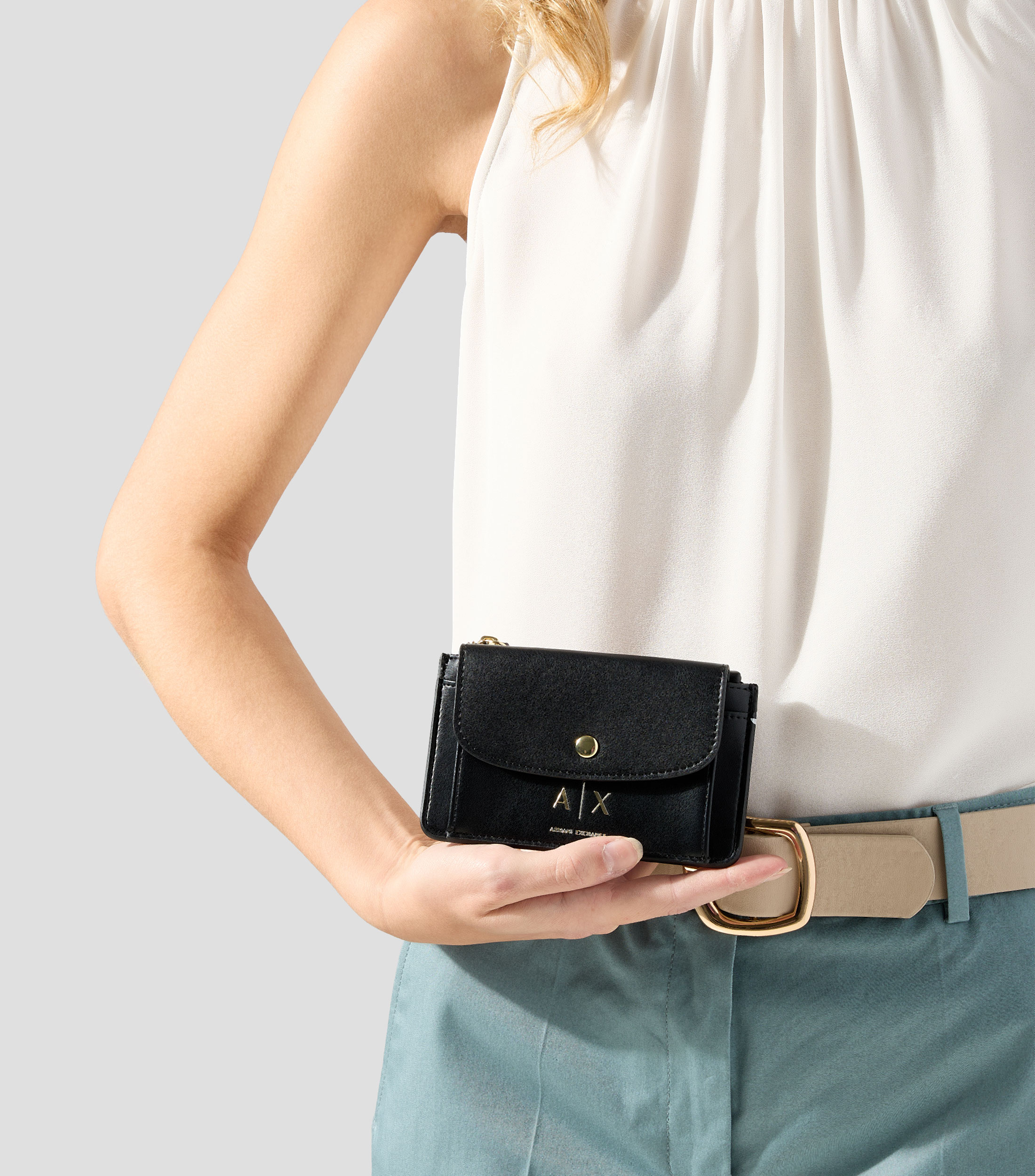 Cartera negra lisa Mujer