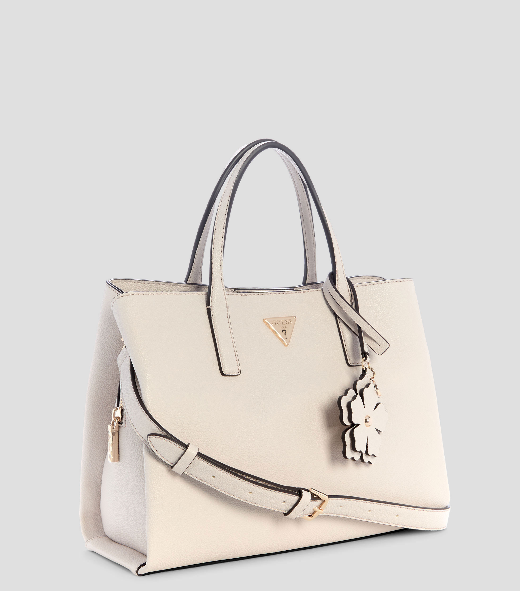 Bolsa satchel lisa con detalle texturizado Mujer