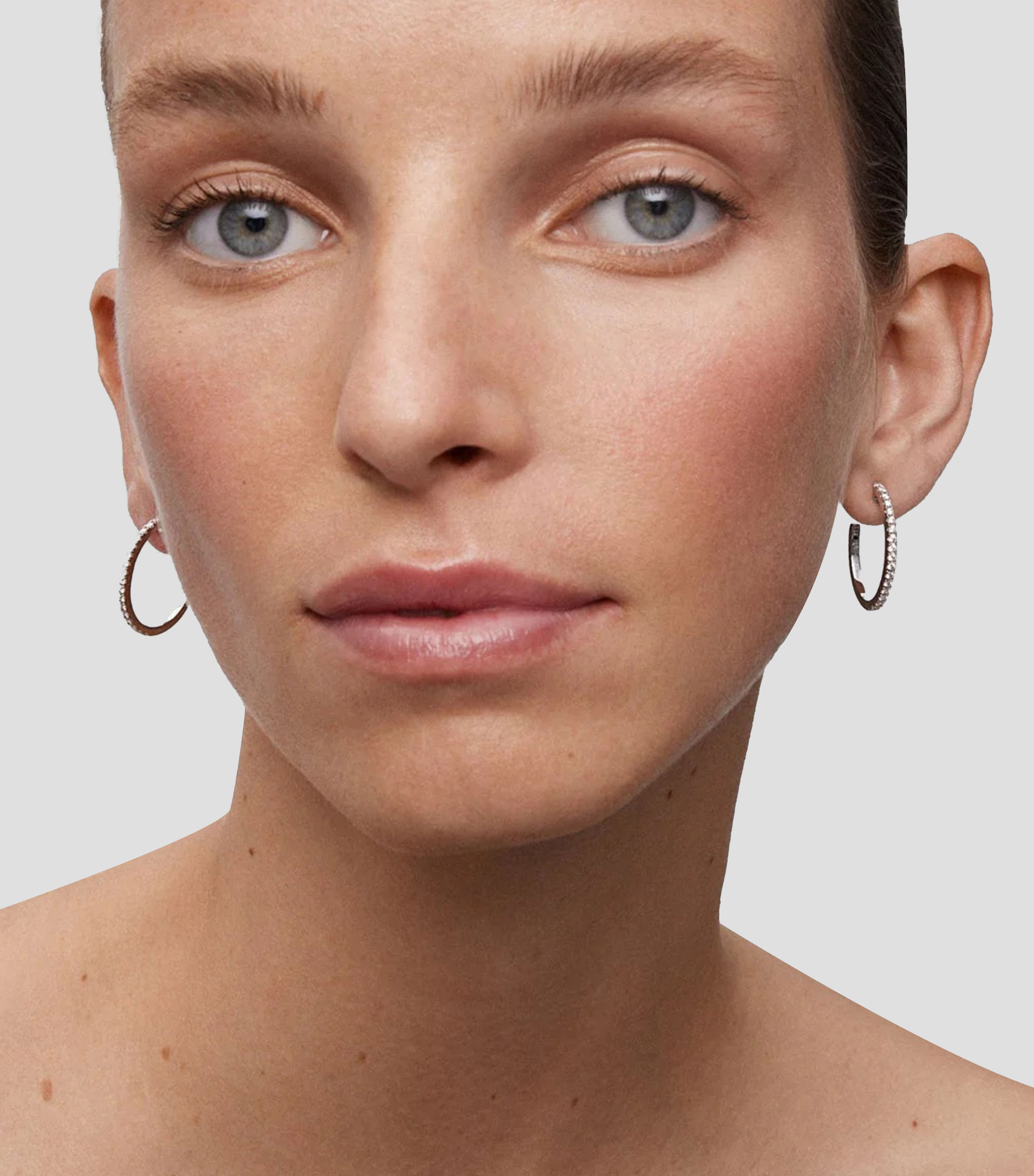 Pendientes en oro blanco de 18 Kts con diamantes Mujer