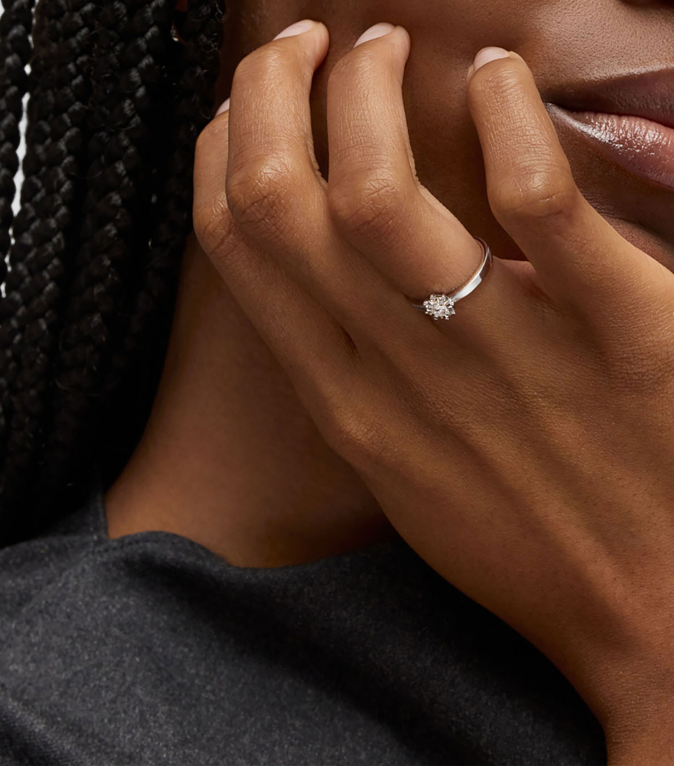 Anillo en oro blanco de 18 kilates con diamantes Les Classiques Mujer