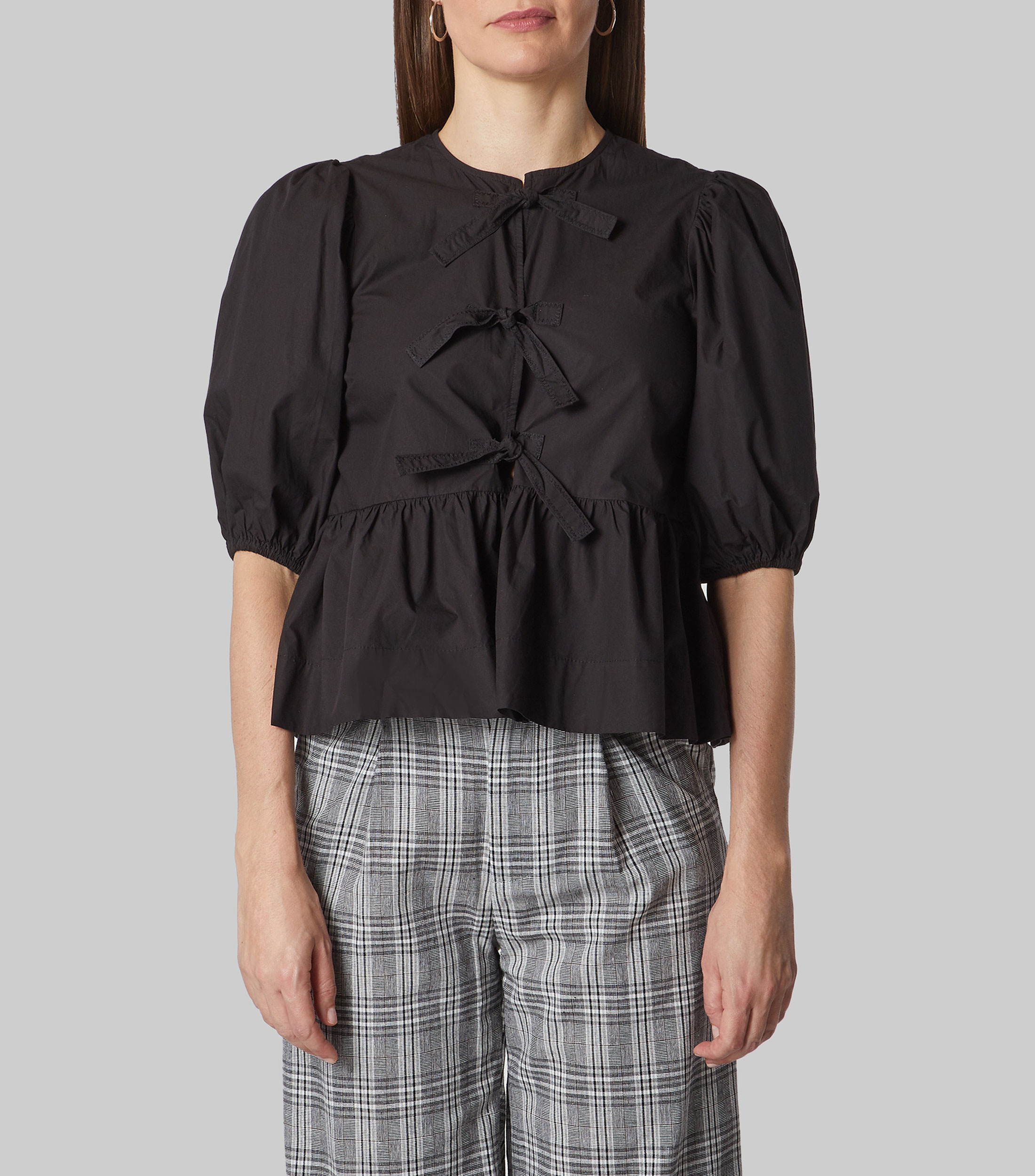 Ganni Blusa lisa de manga corta abullonada Mujer El Palacio de Hierro